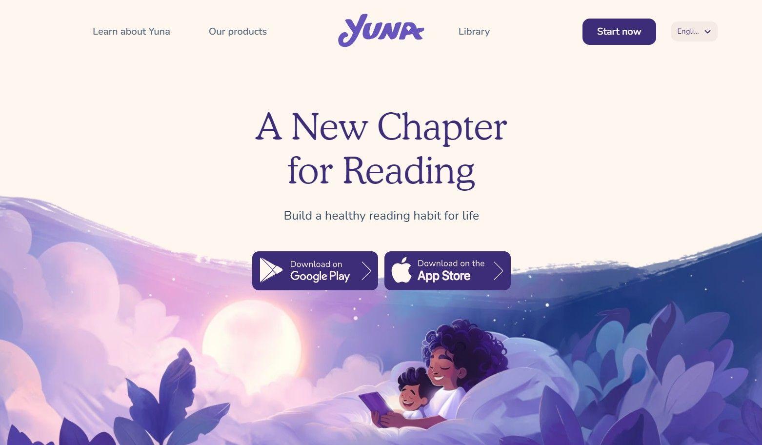 Yuna Stories-saas website examples