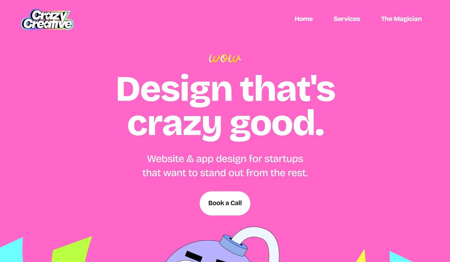 Crazy Creative-framer website examples