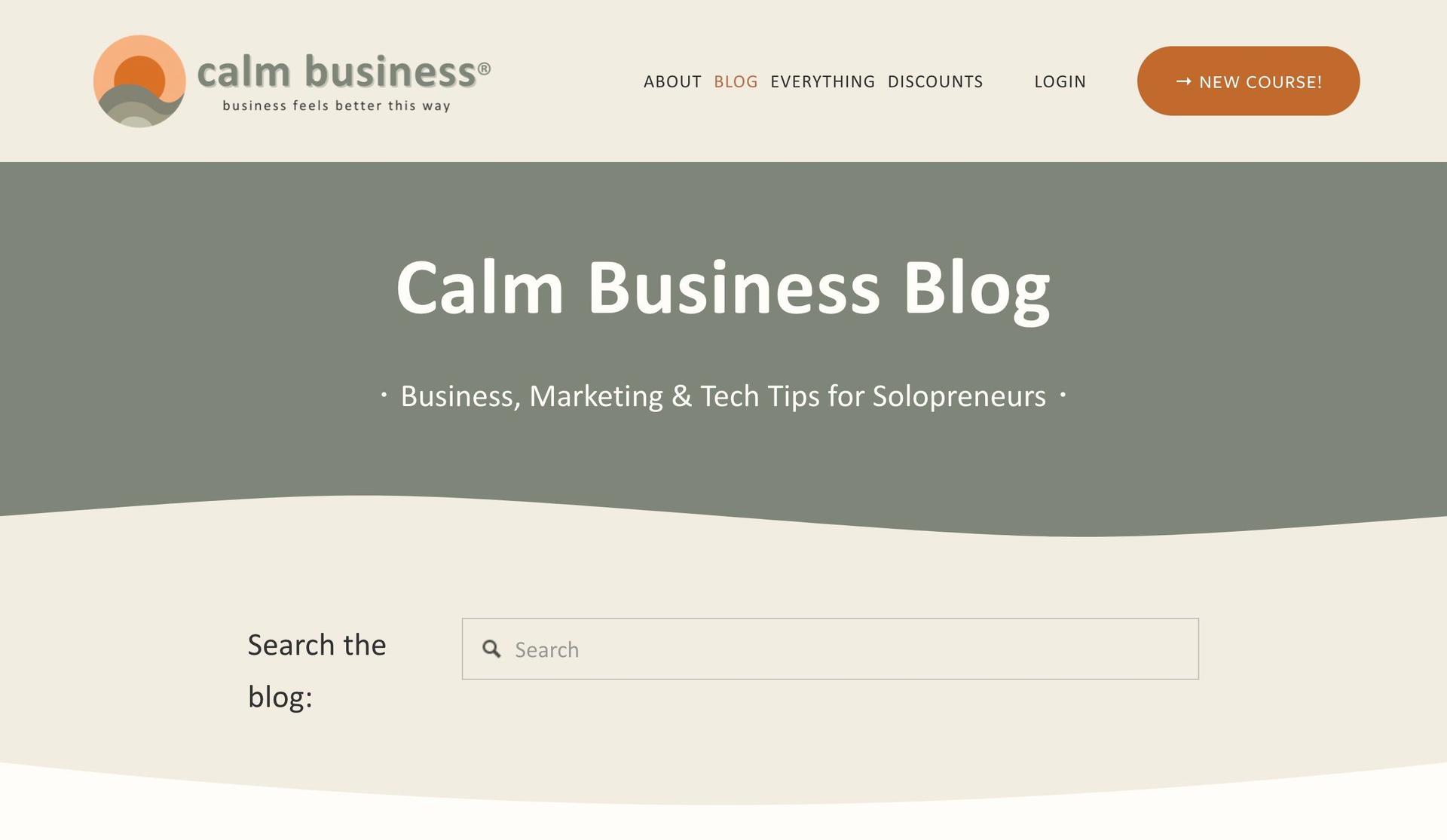 Calm Business-blog examples