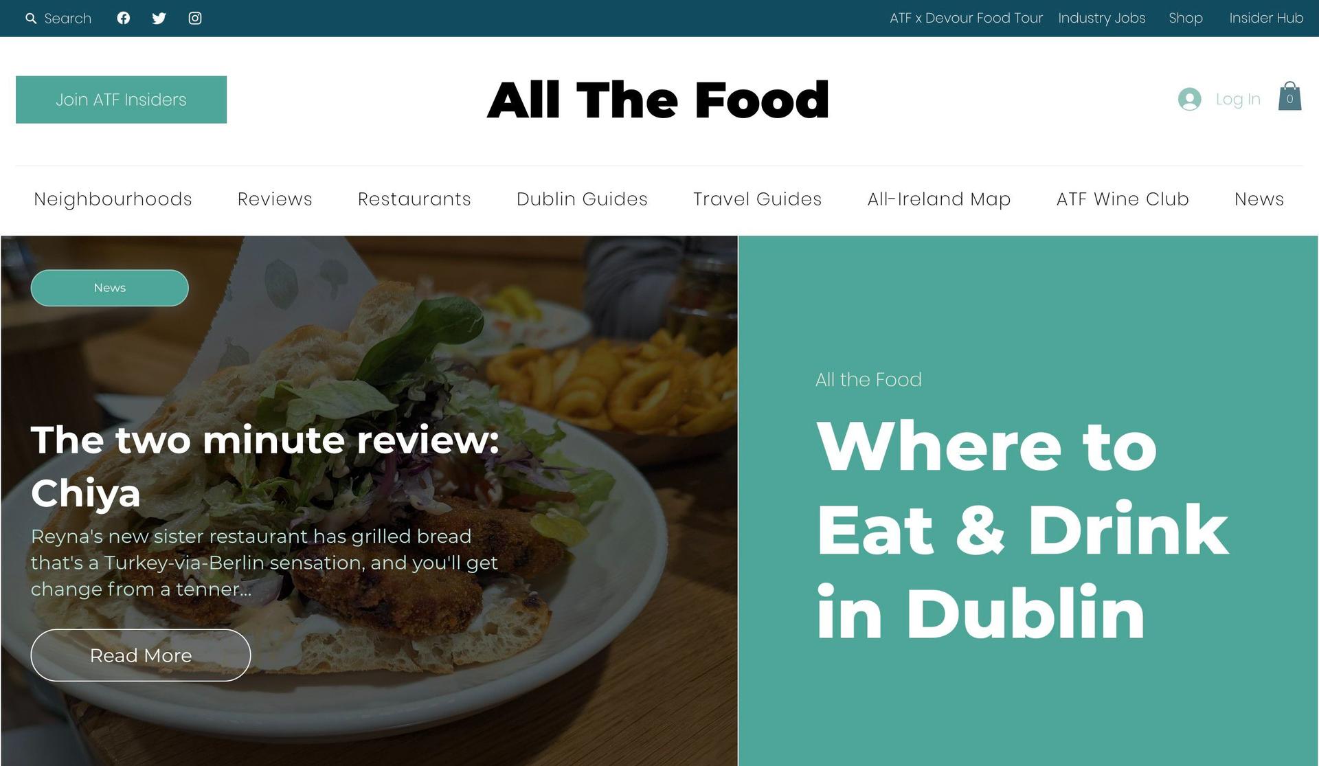All The Food-news website design