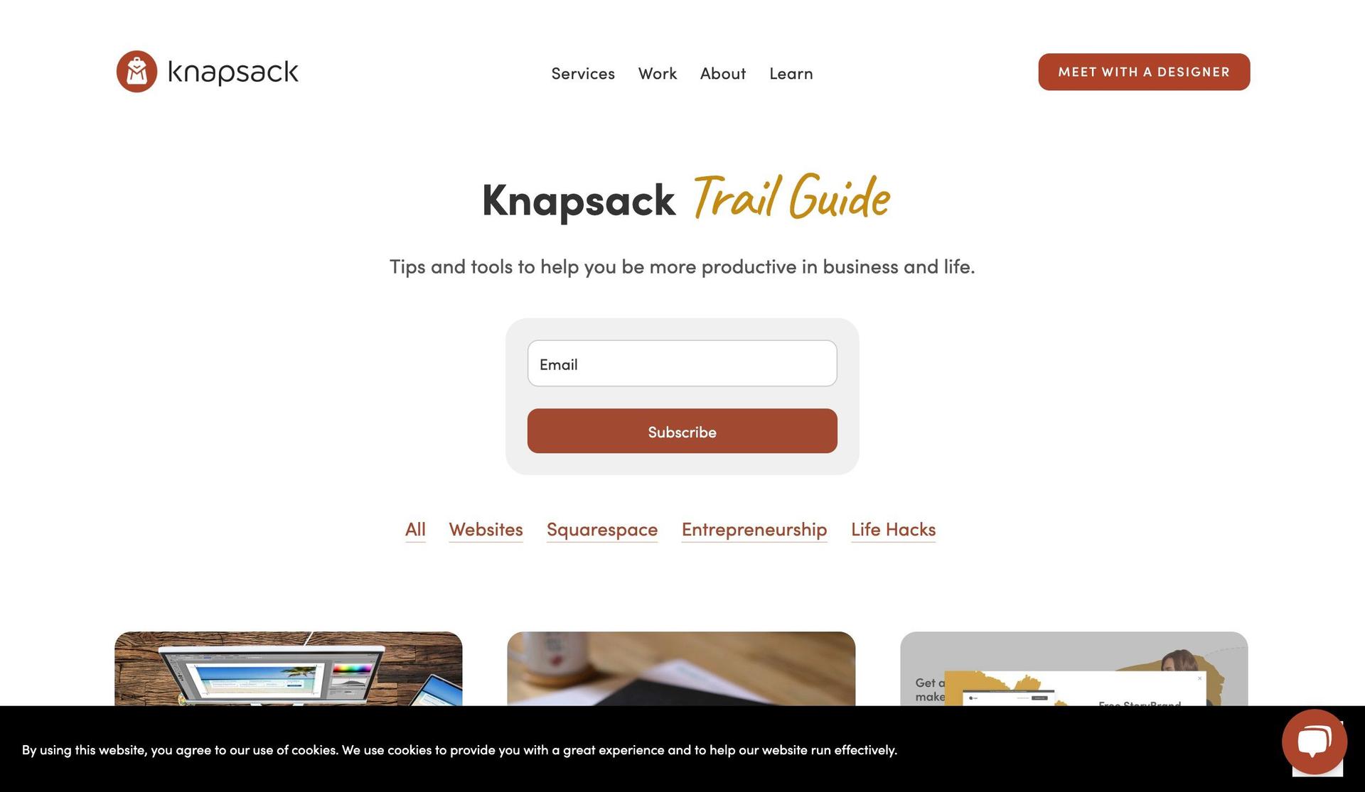 Knapsack Creative-squarespace blog examples