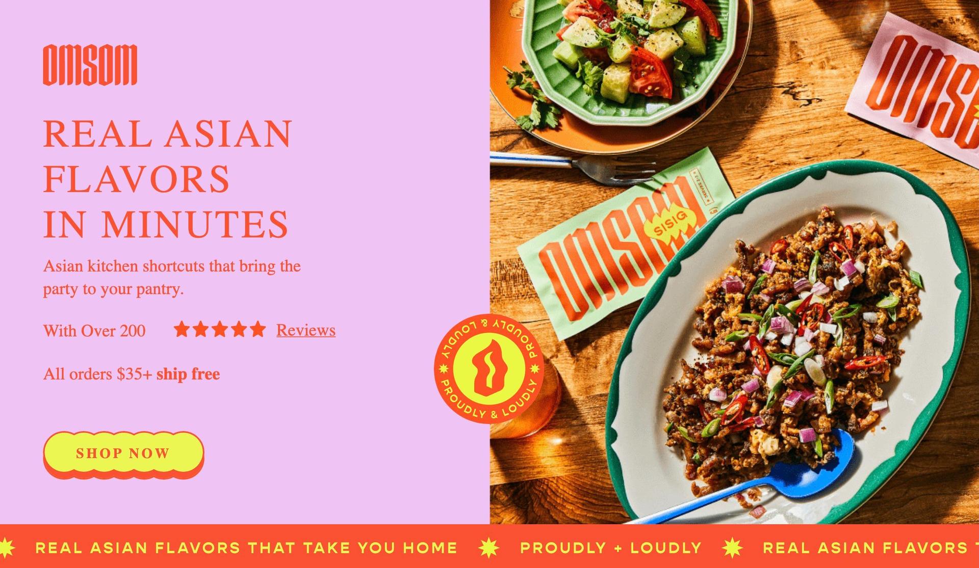 Omsom-homepage design examples