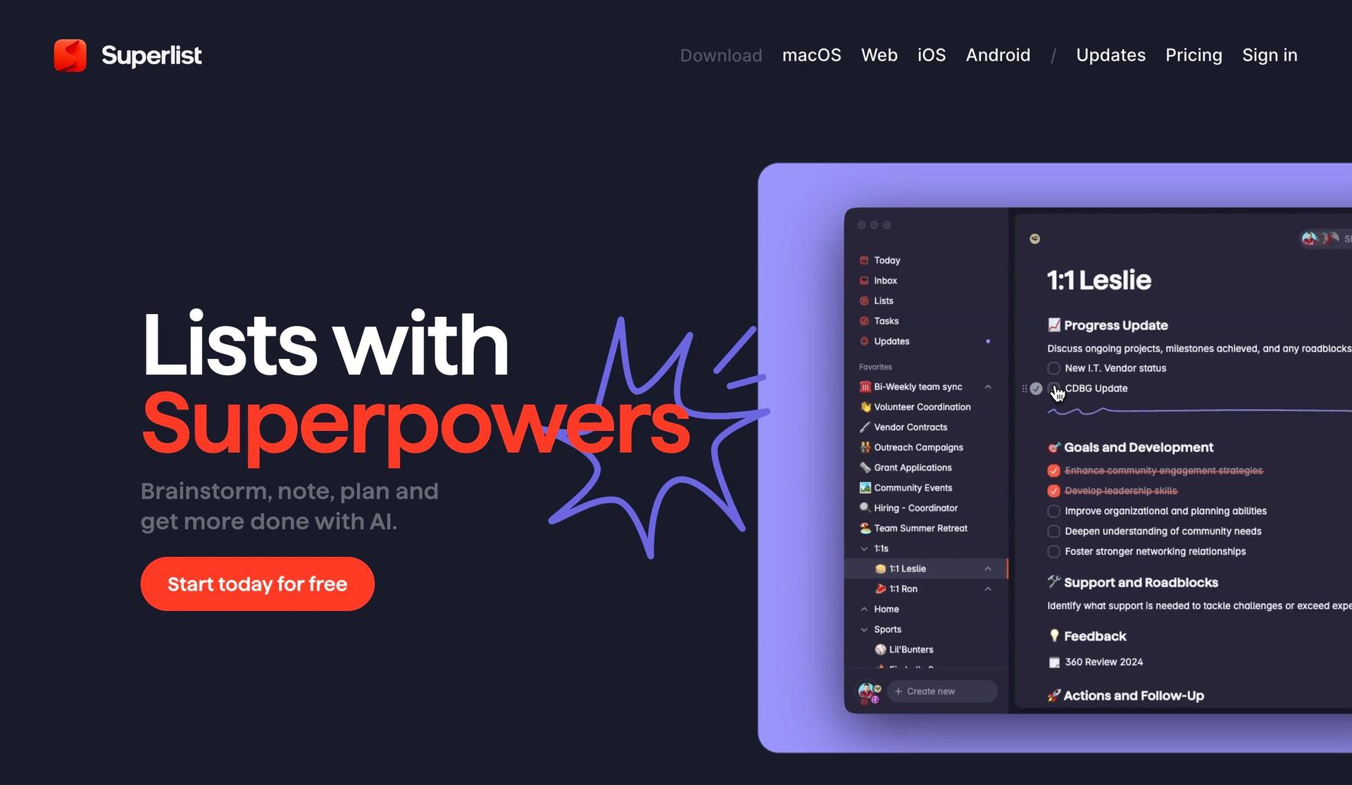 Superlist-orange websites