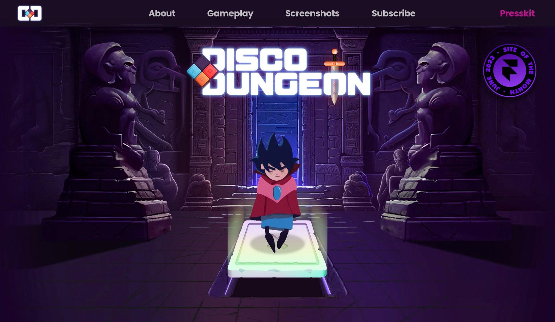 Disco Dungeon Game-framer website examples