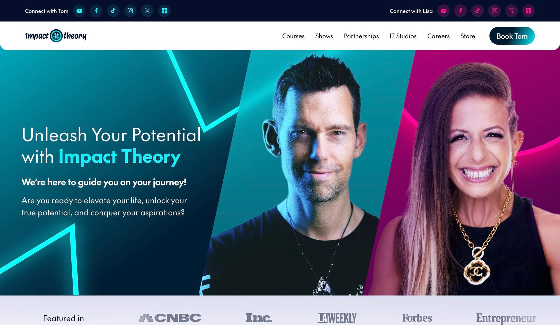 Impact Theory-framer website examples