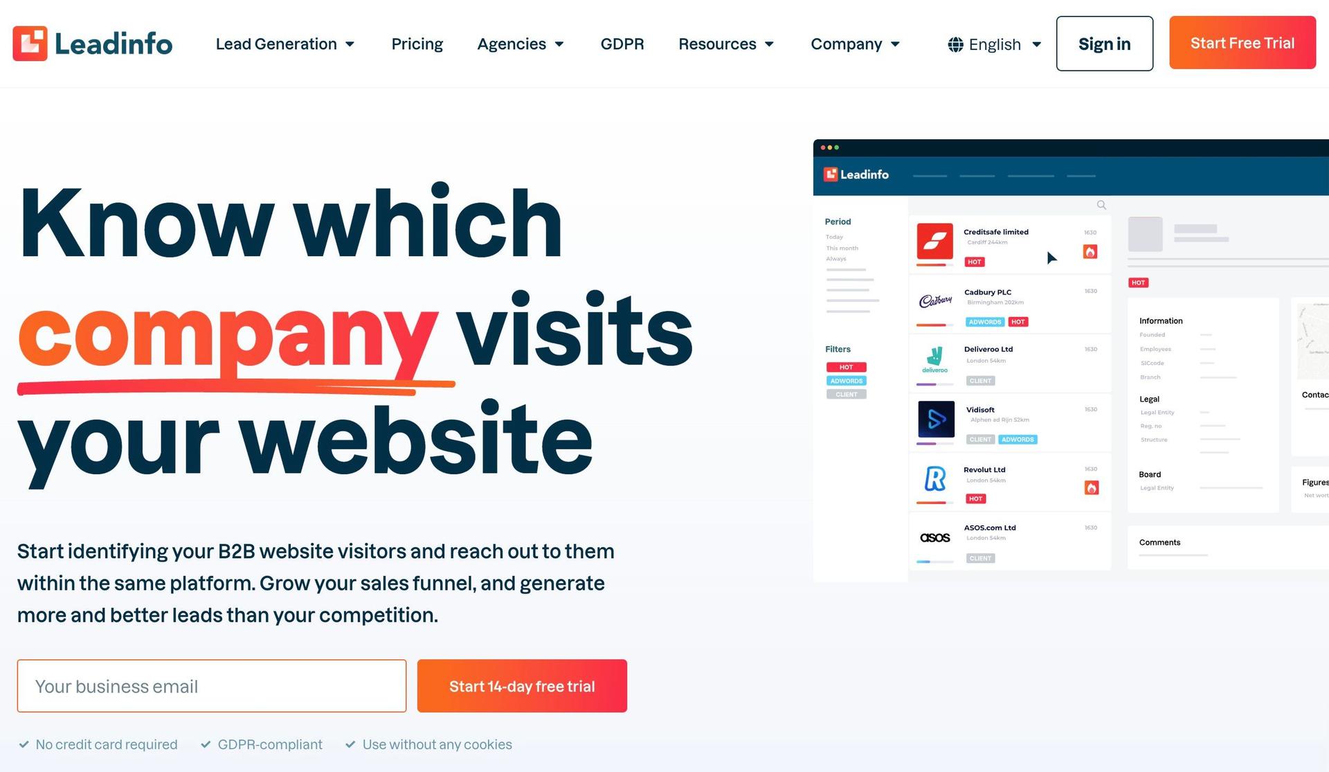 Leadinfo-b2b websites