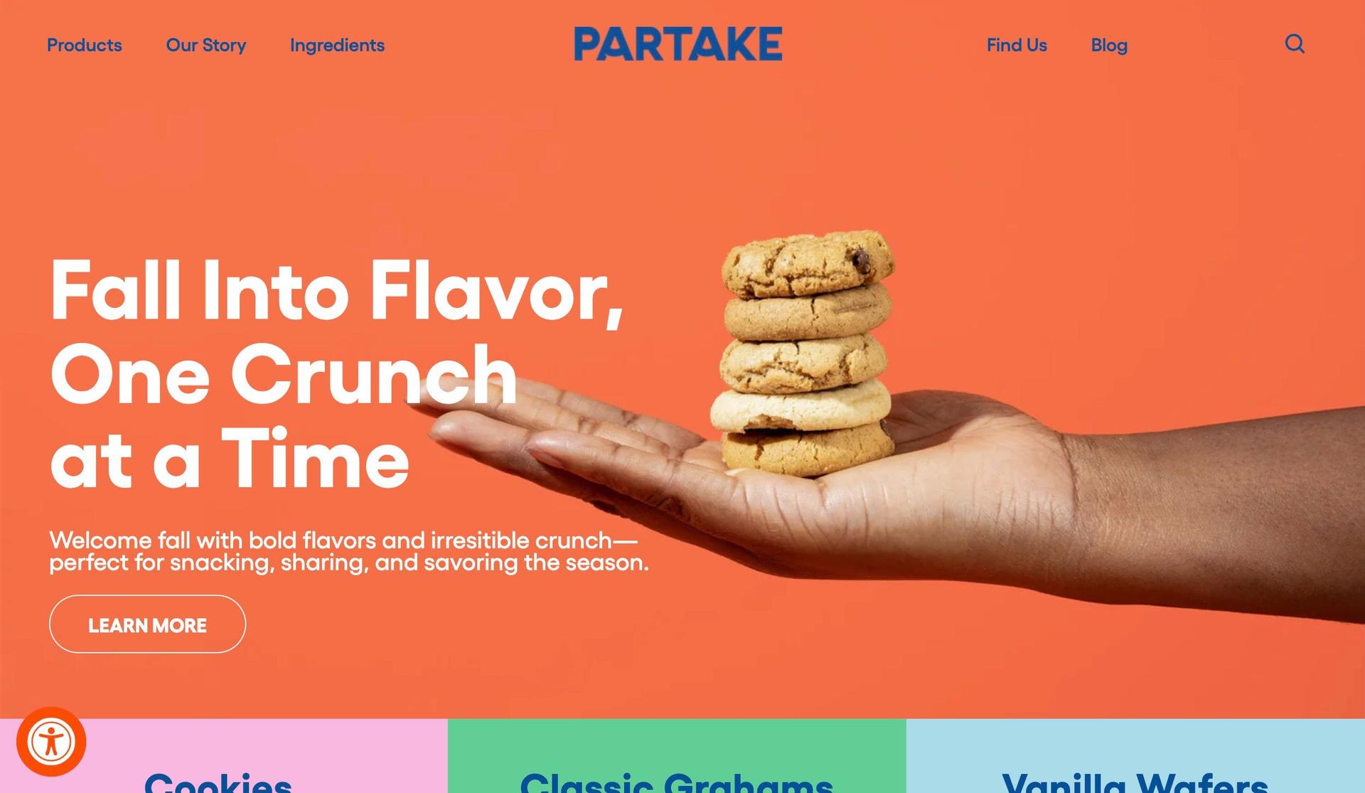 Partake Foods-examples of accessible websites