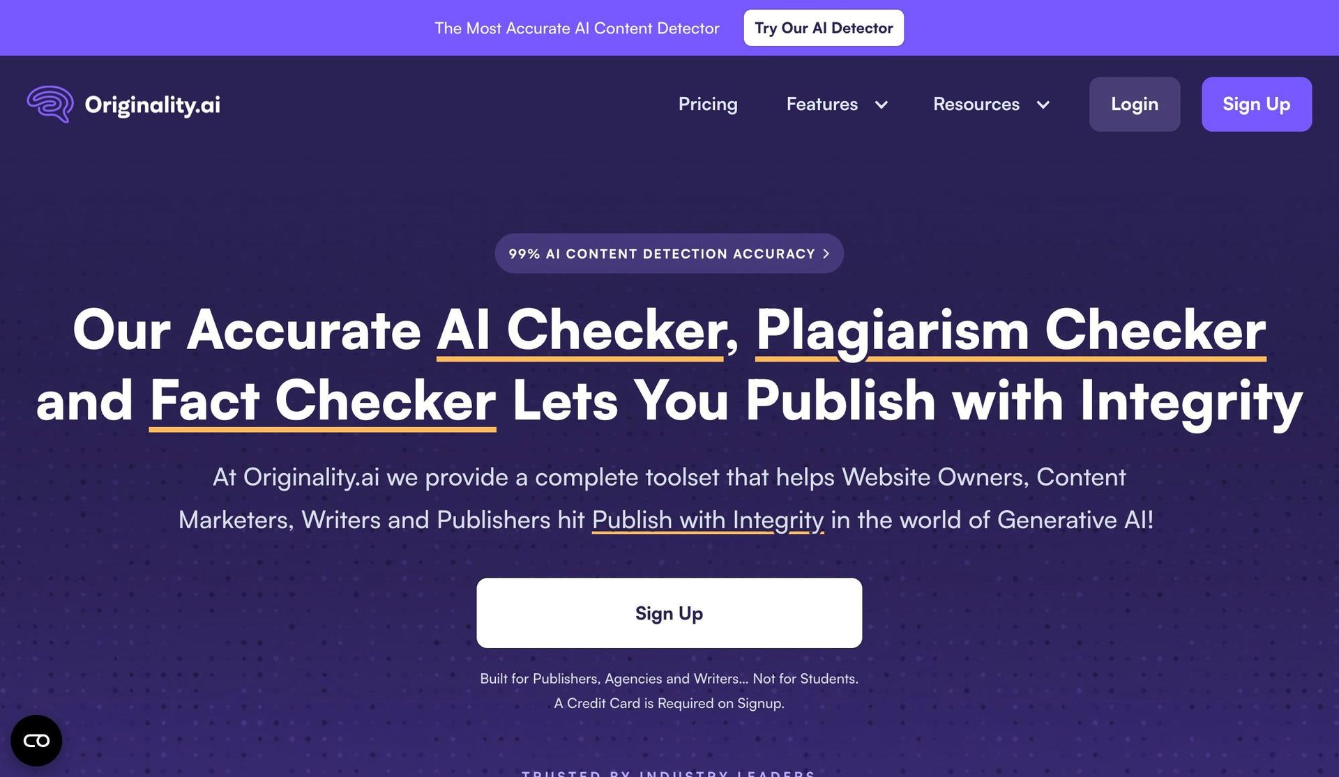 Originality.ai-saas website examples