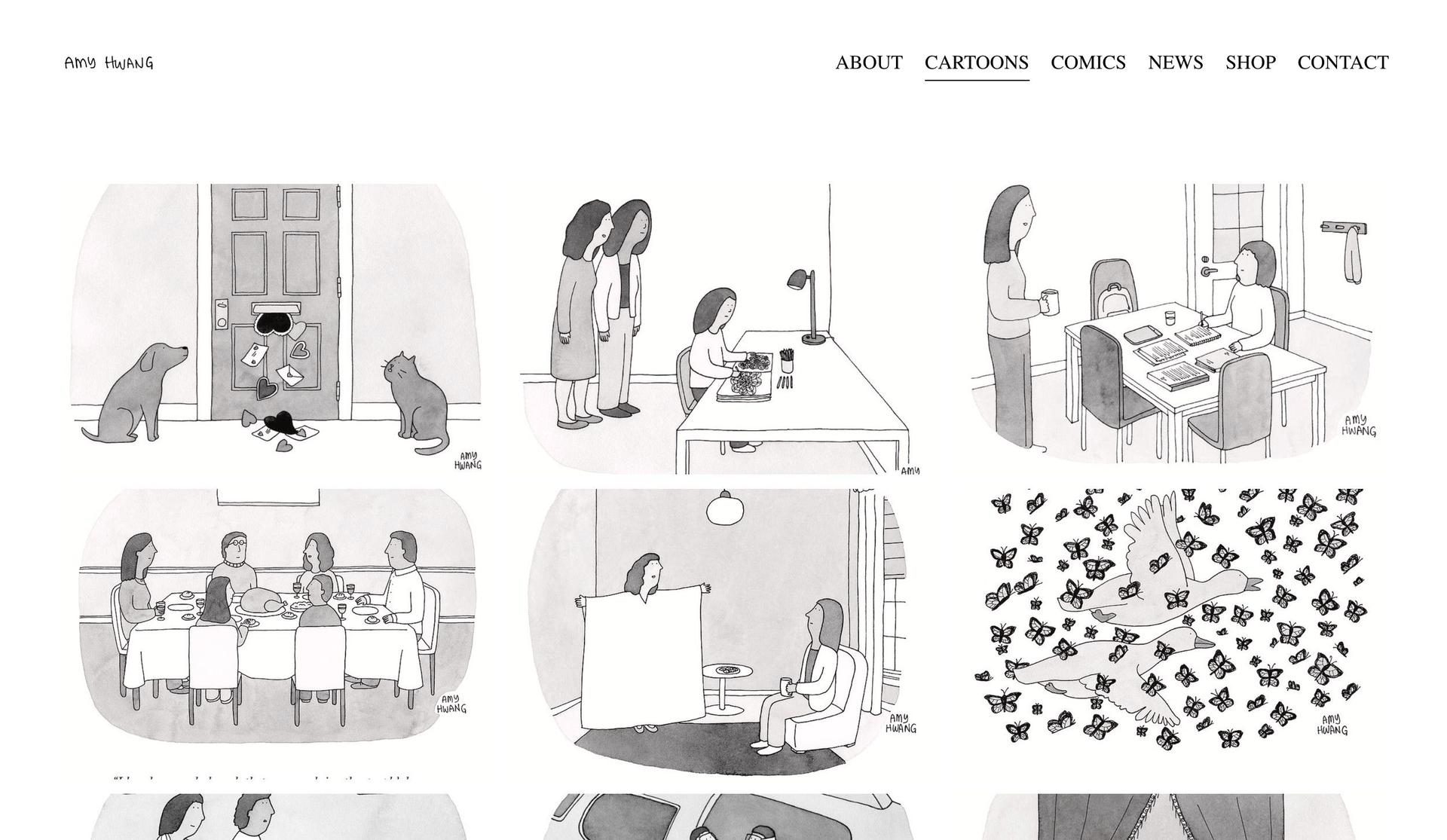 Amy Hwang-cartoonist website portfolios