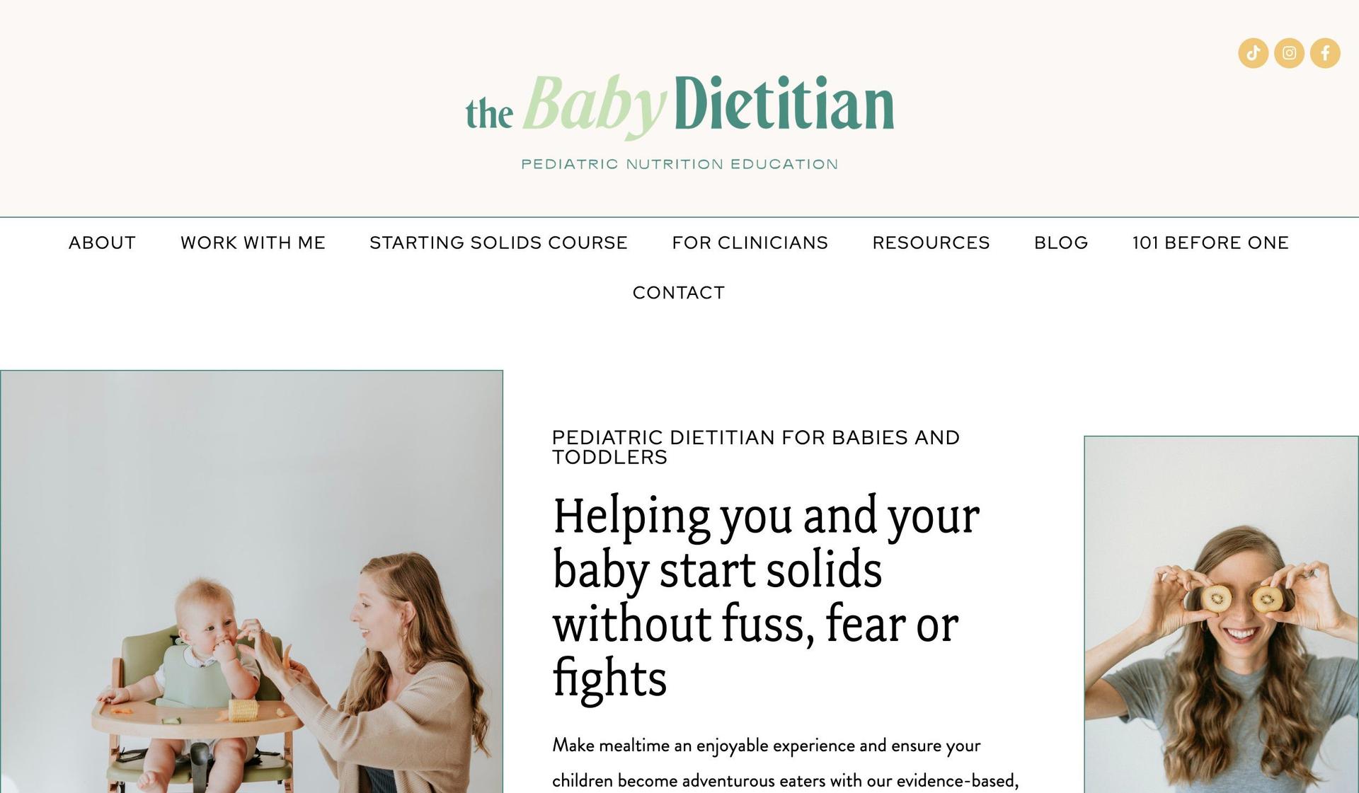 The Baby Dietitian-dietitian website examples