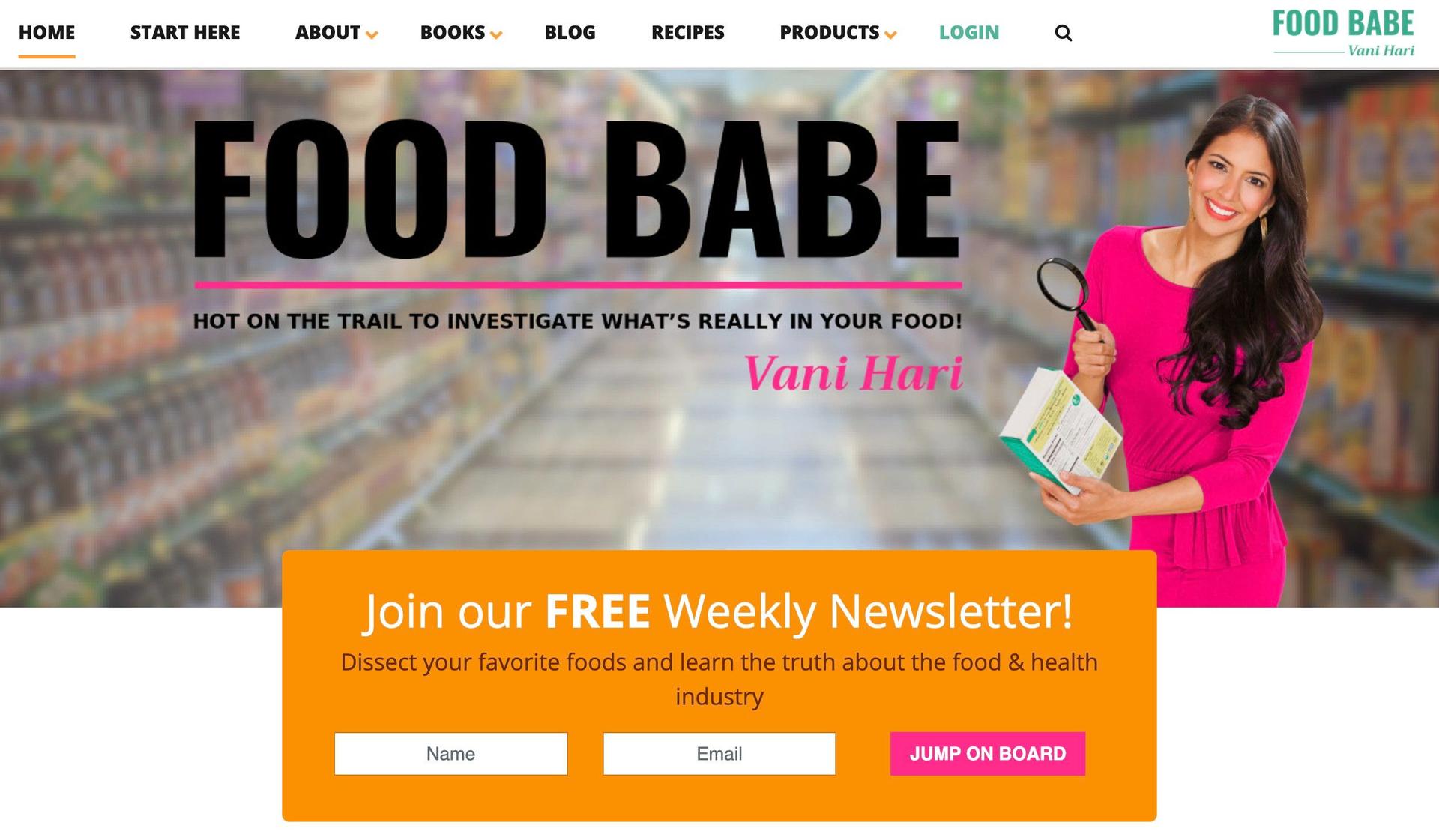 Food Babe-dietitian website examples