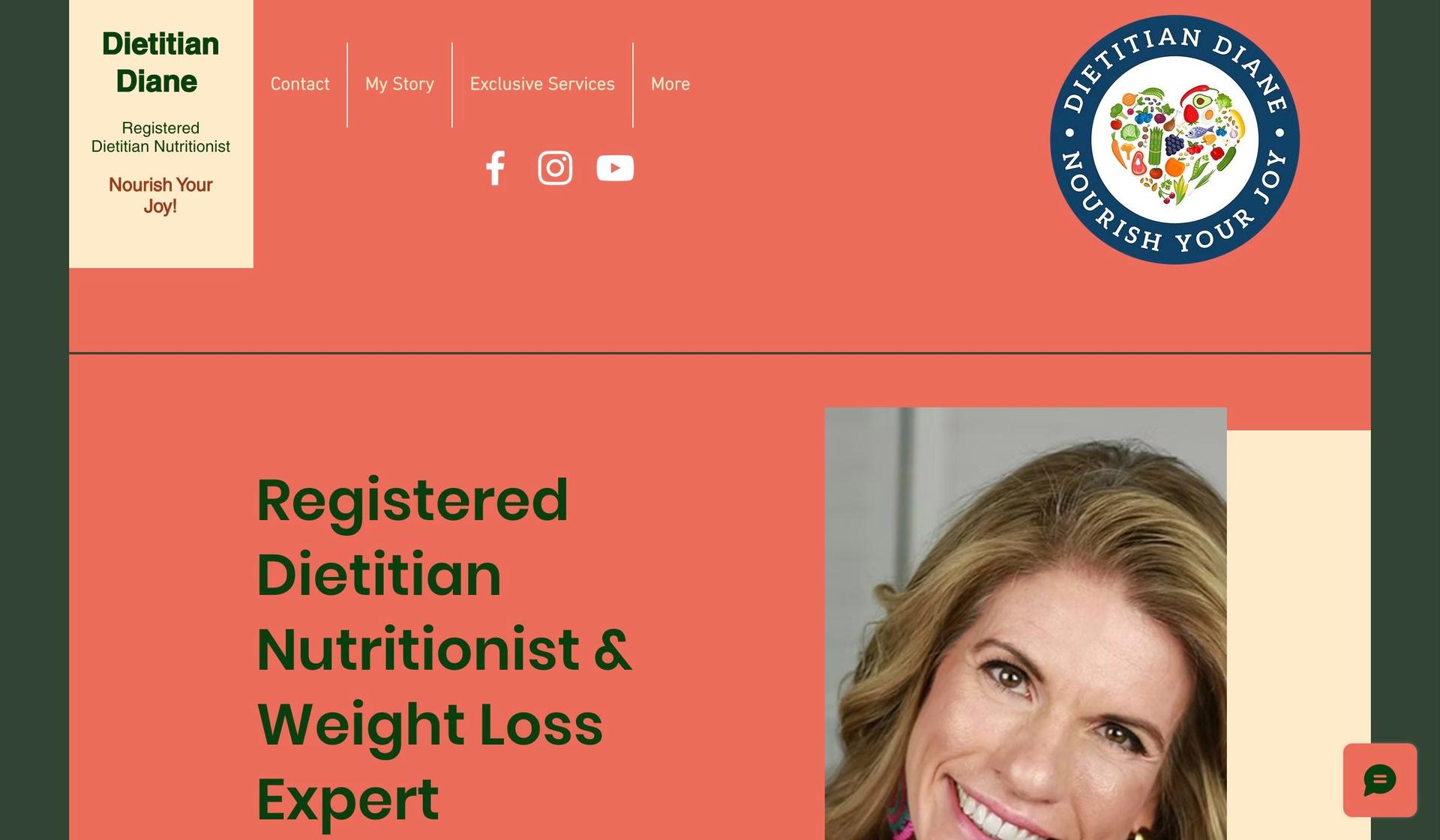 Dietitian Diane-orange websites