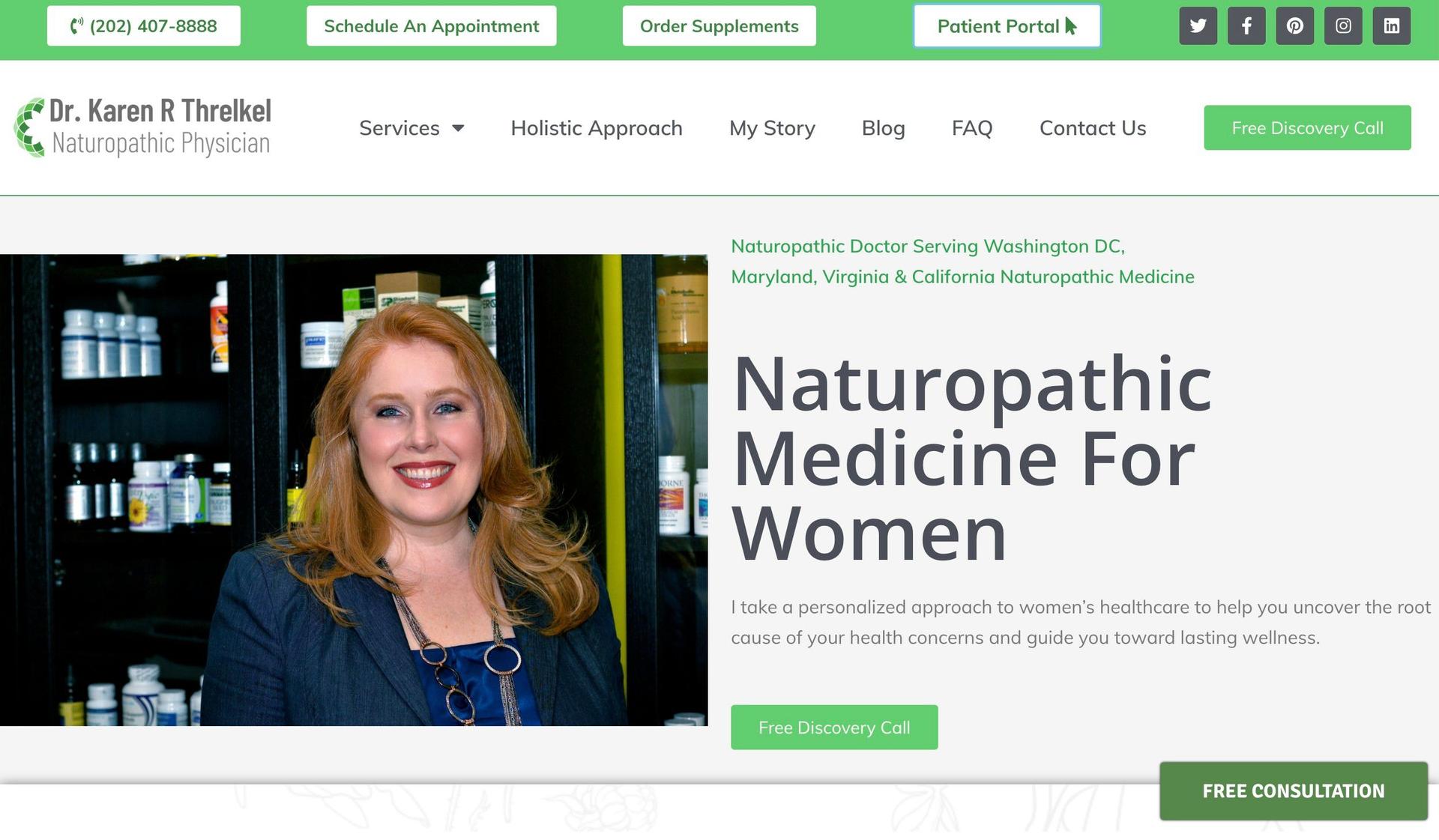 Karen Threlkel ND-doctor websites