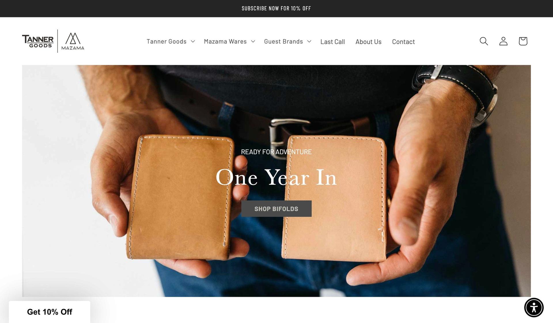 Tanner Goods-shopify dropshipping store examples