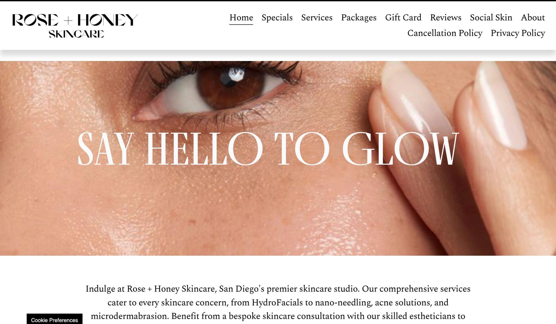 Rose and Honey-esthetician websites