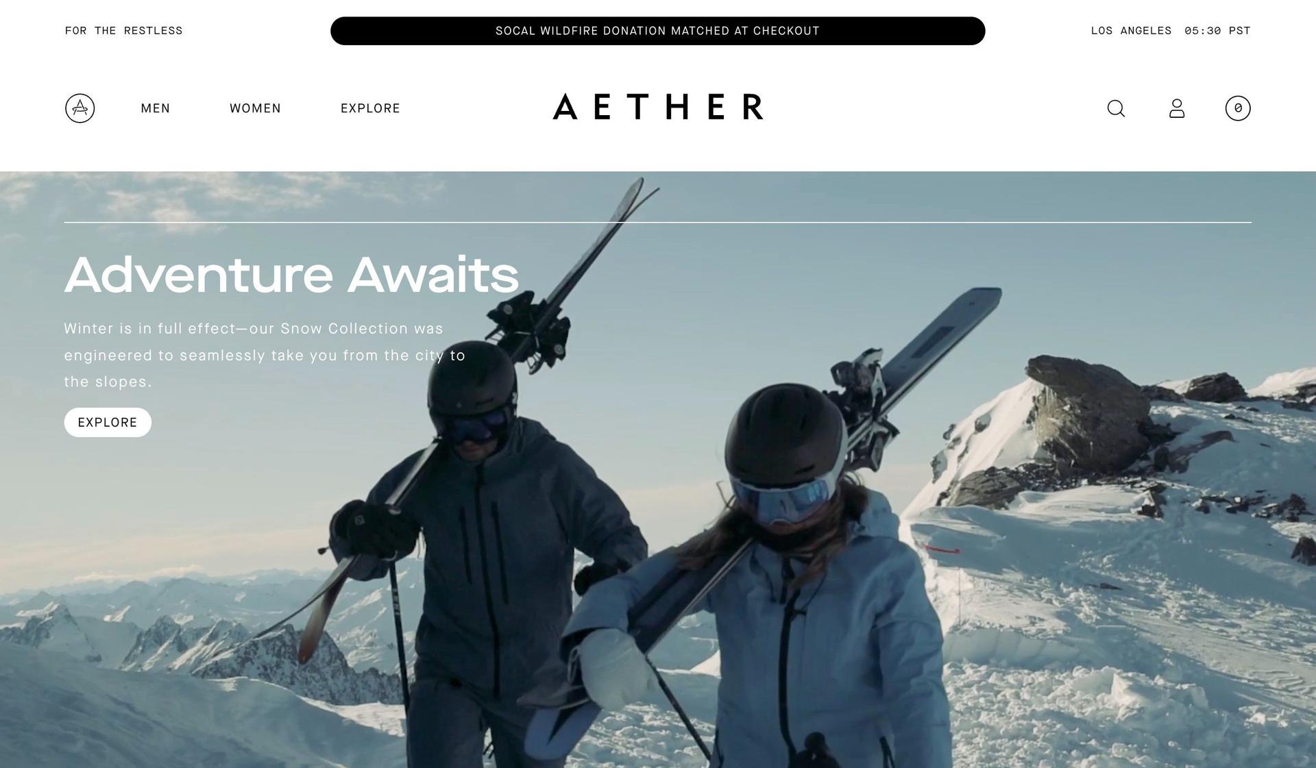 Aether Apparel-fashion websites