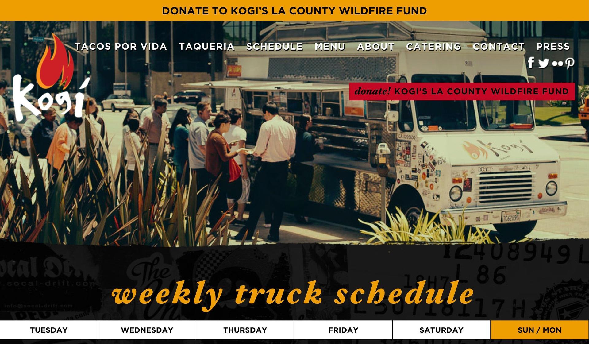 Kogi BBQ-food truck websites