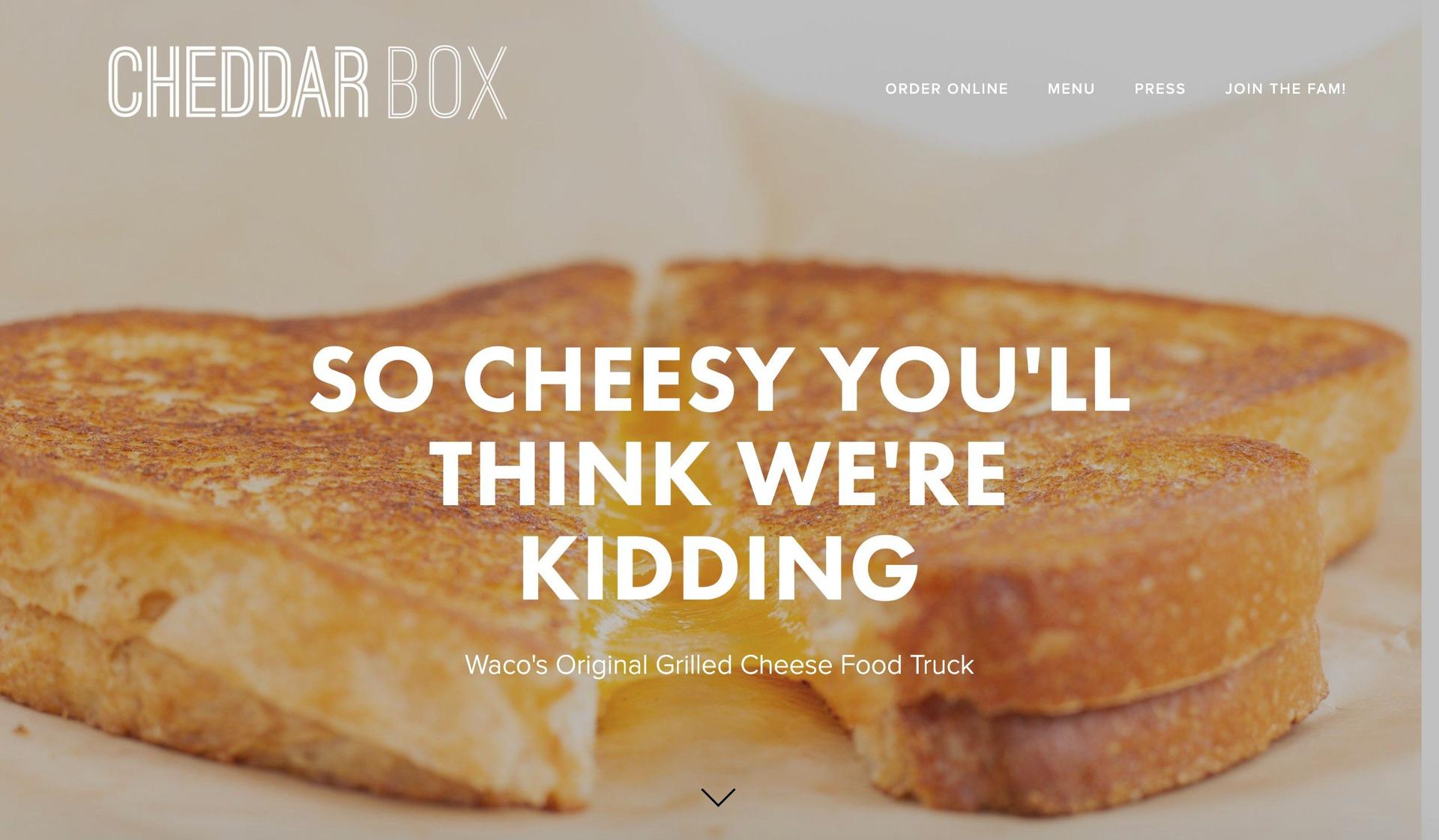 Cheddar Box Waco-food truck websites