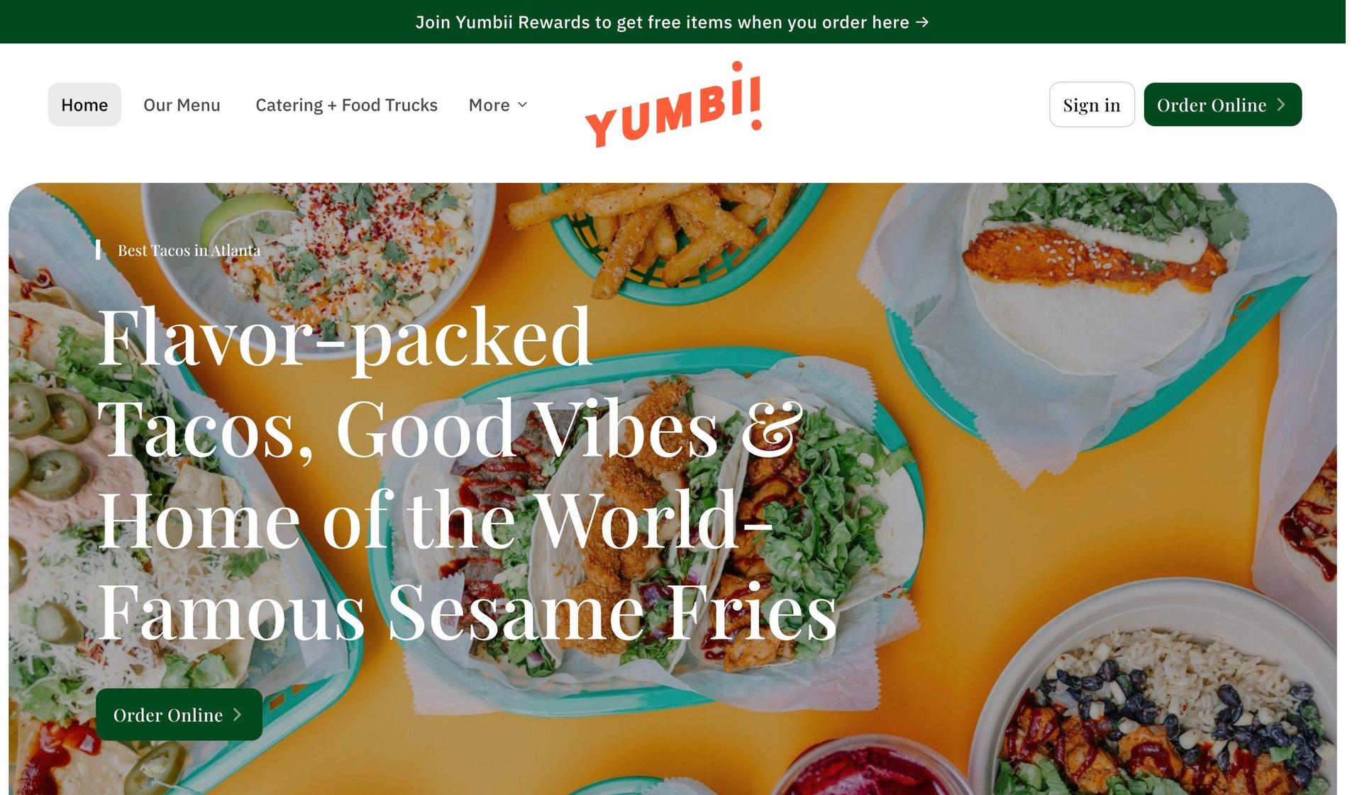 Yumbii-food website examples