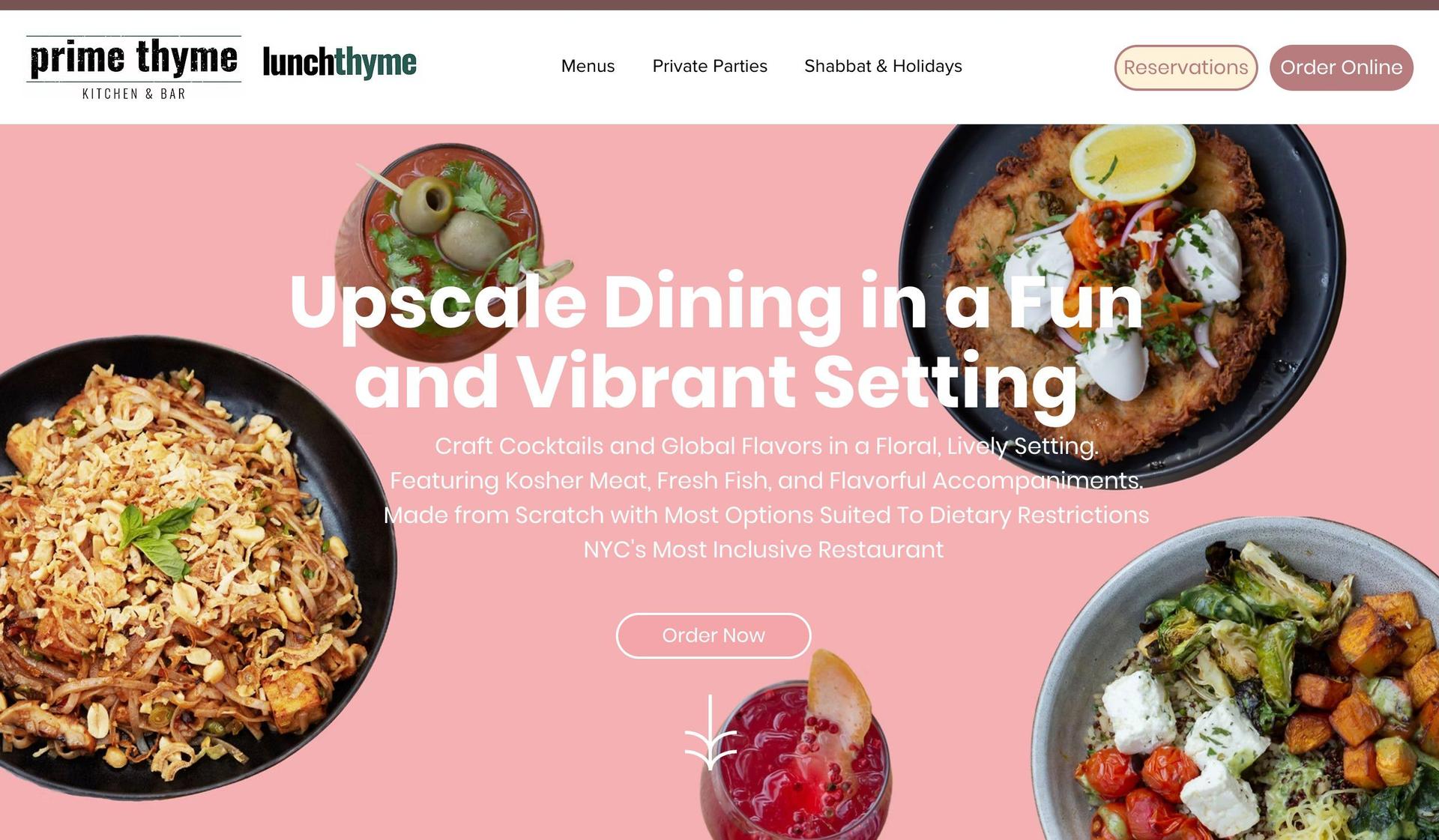 Thyme and Tonic-food website examples