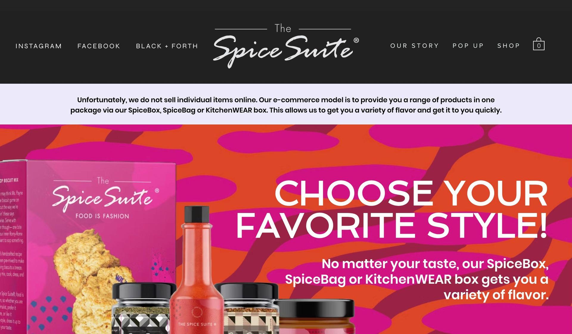 The Spice Suite-food website examples