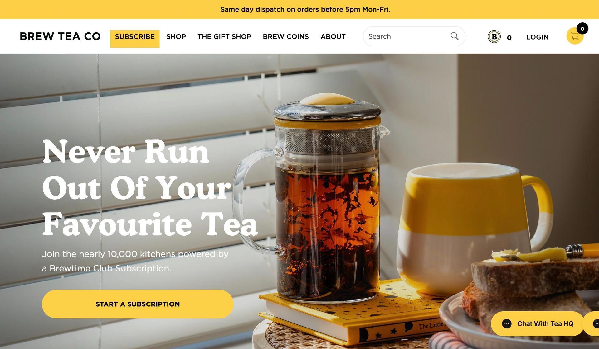 Brew Tea Company-black and yellow websites