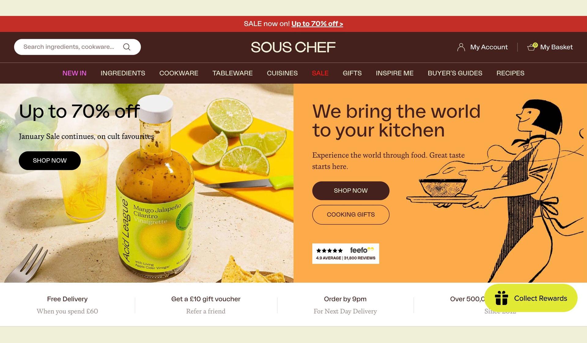 Sous Chef-food website examples