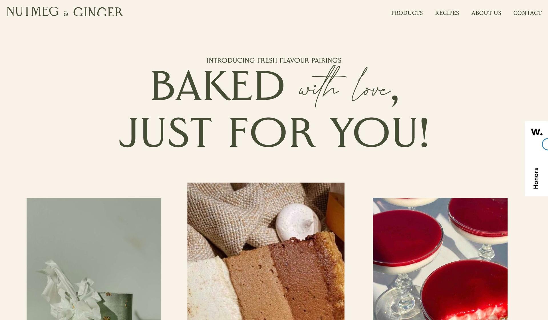 Nutmeg & Ginger-food website examples