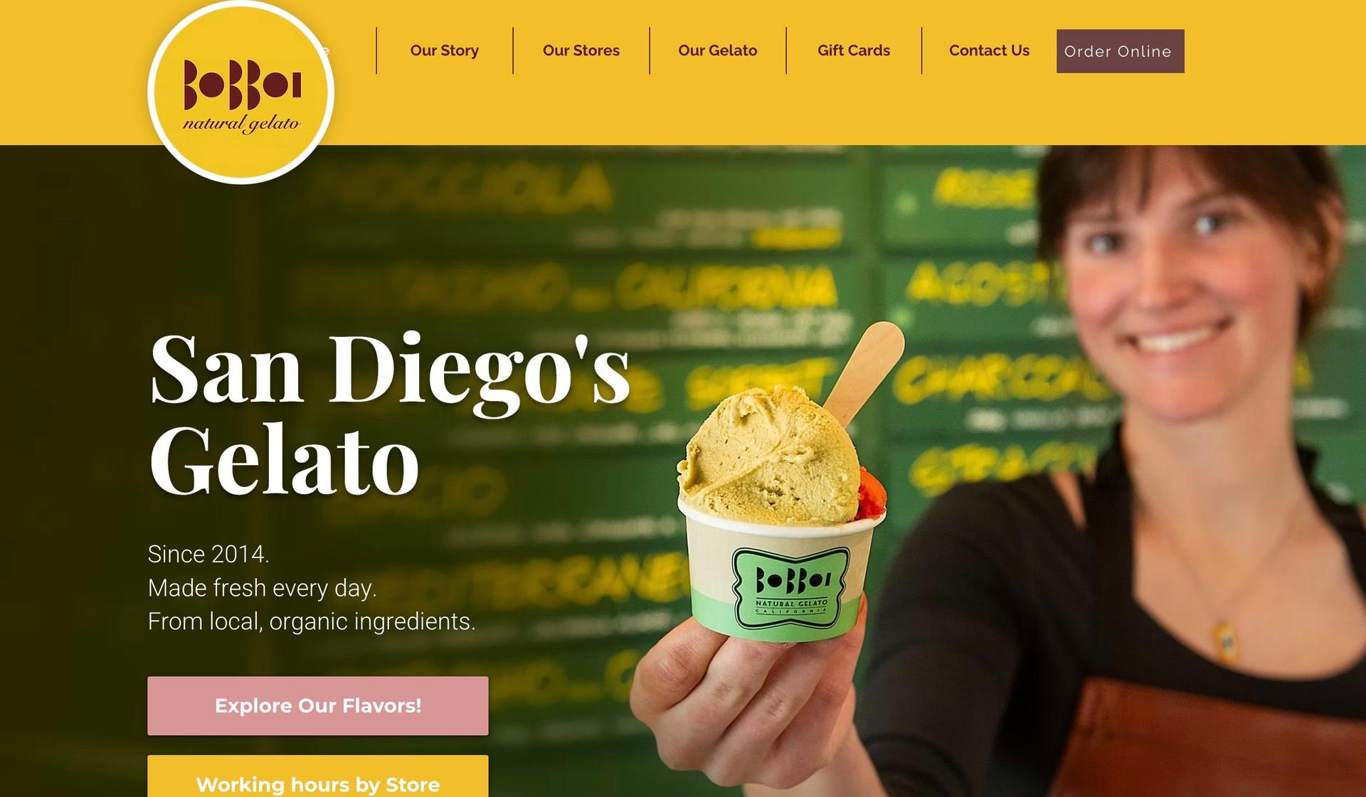 Bobboi Natural Gelato-food website examples