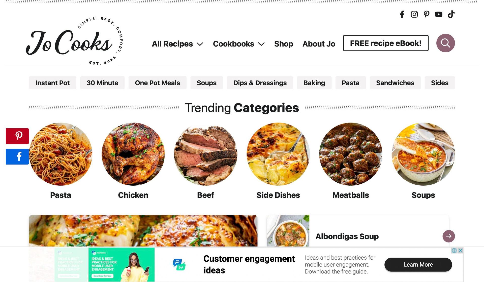 Jo Cooks-food website examples
