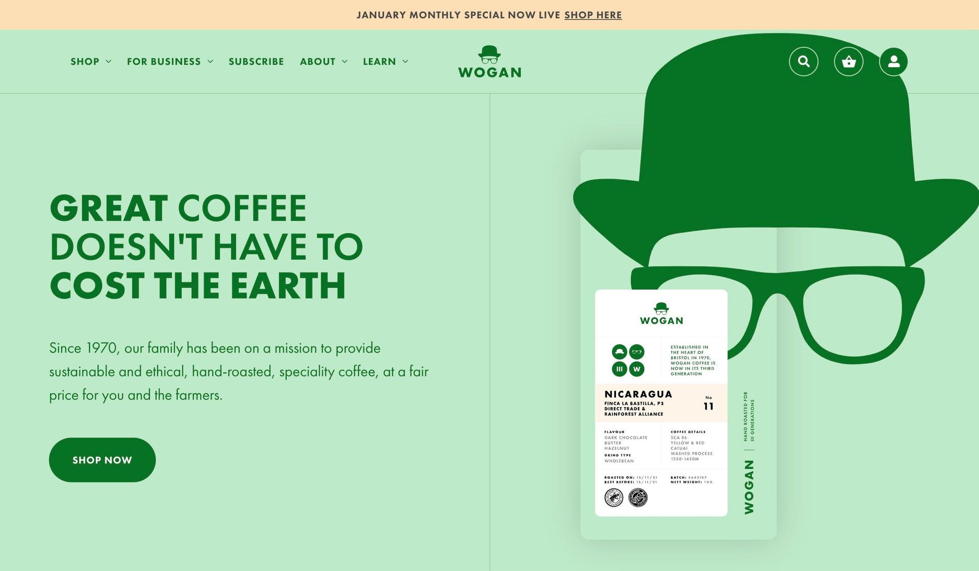 Wogan Coffee-green websites