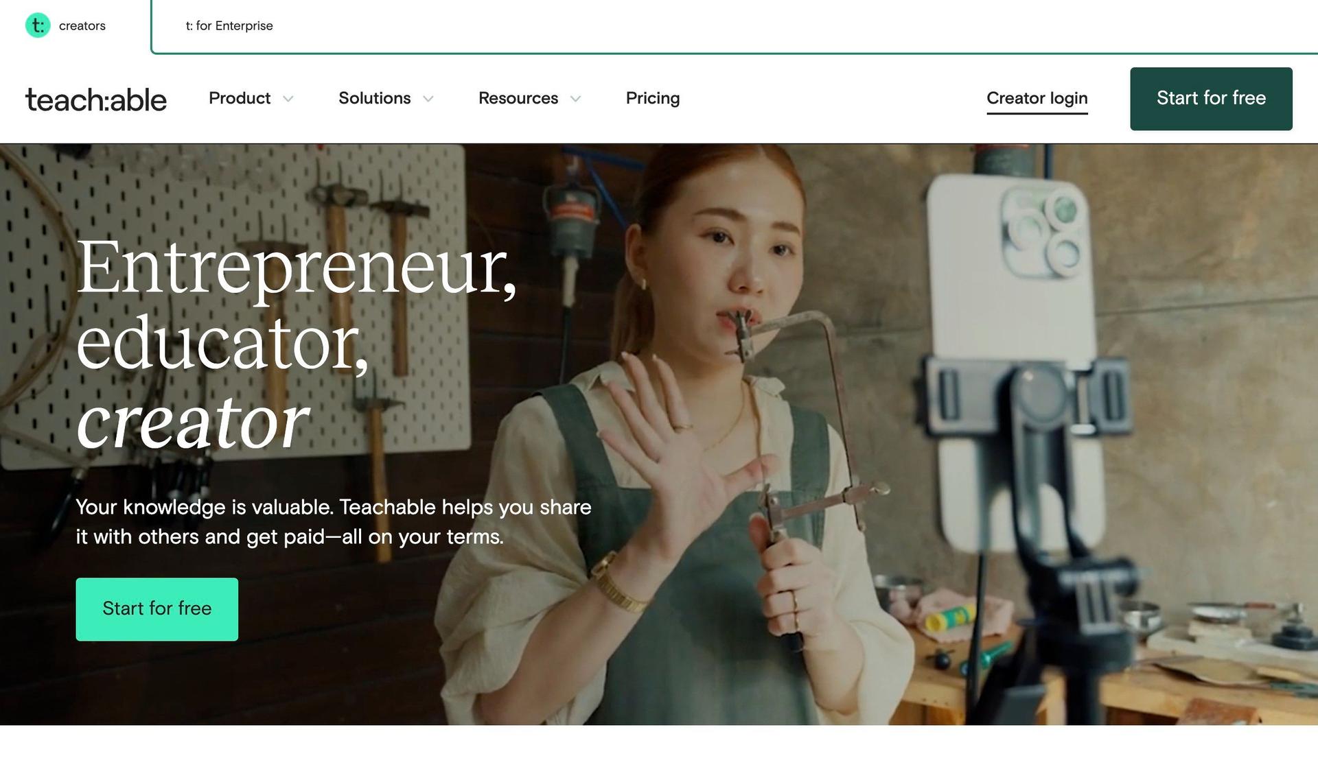 Teachable-green websites