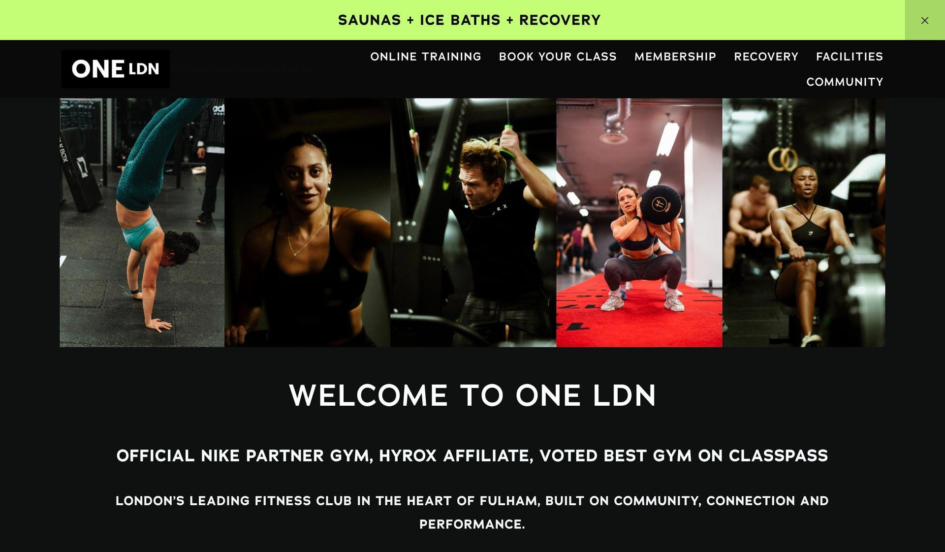One LDN-gym website design