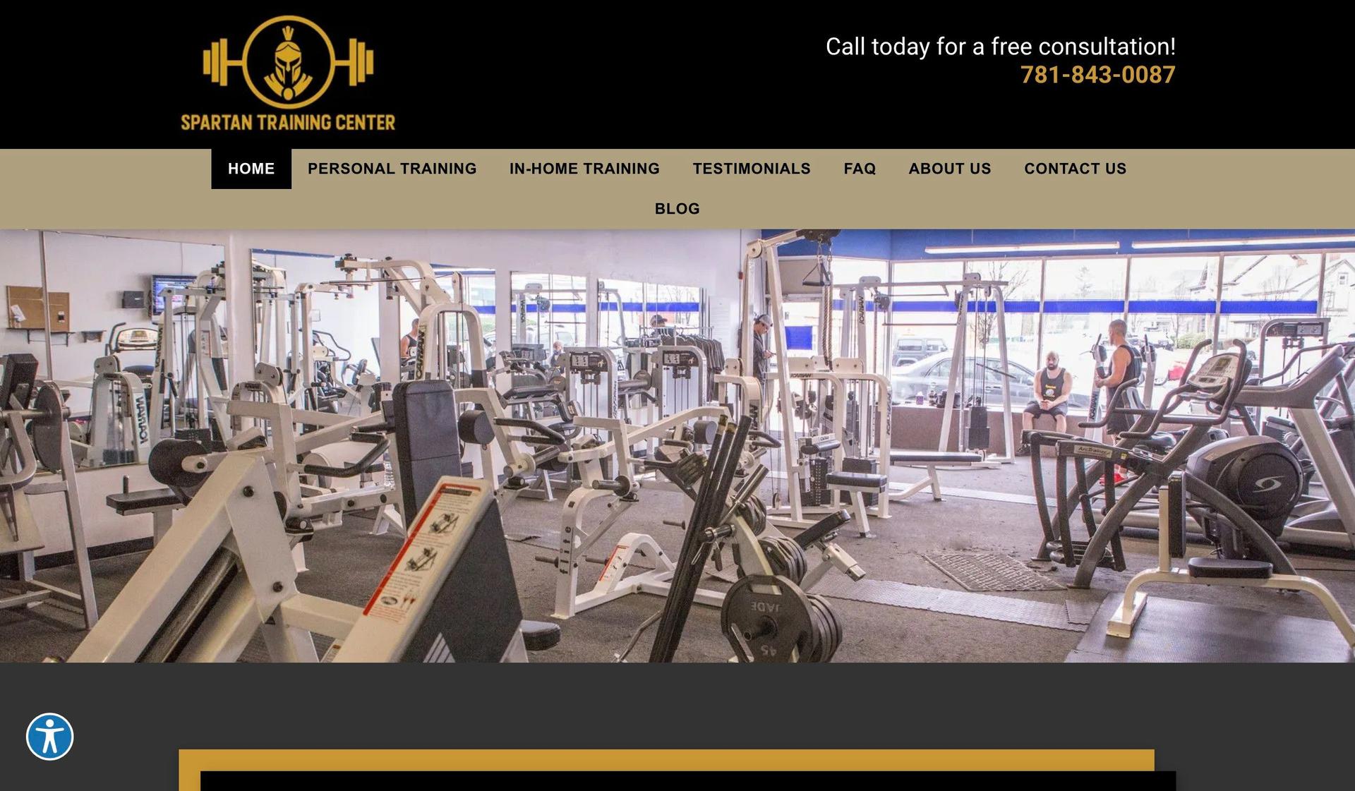 Spartan Training Center-gym website design