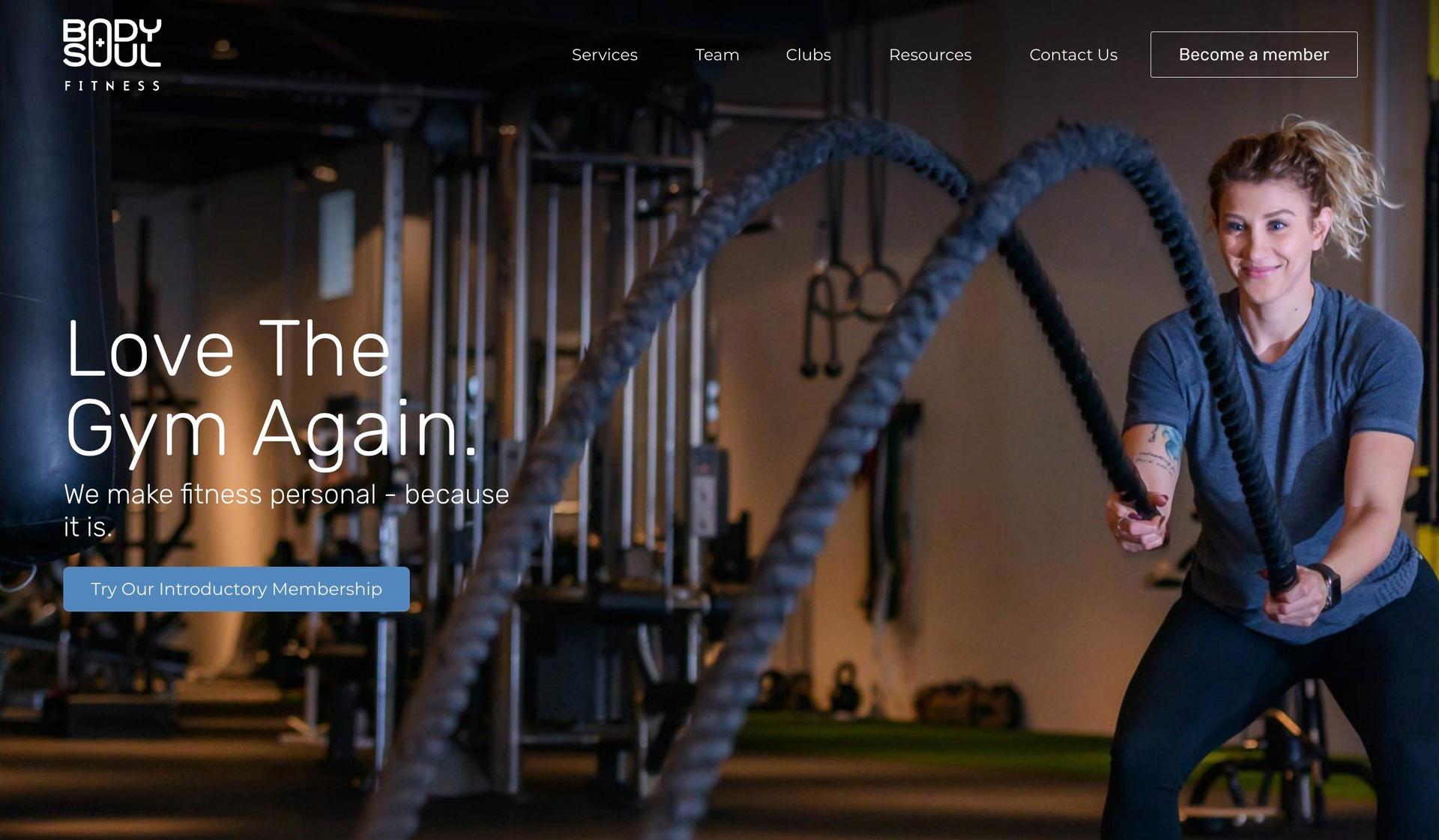 Body and Soul-gym website design
