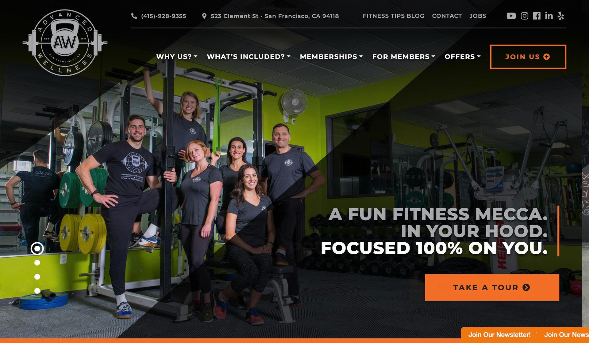 Advanced Wellness-gym website design