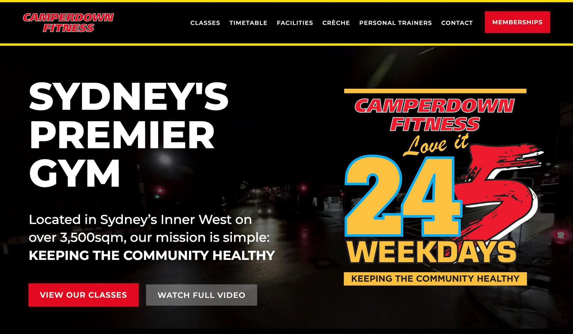 Camperdown Fitness-gym website design