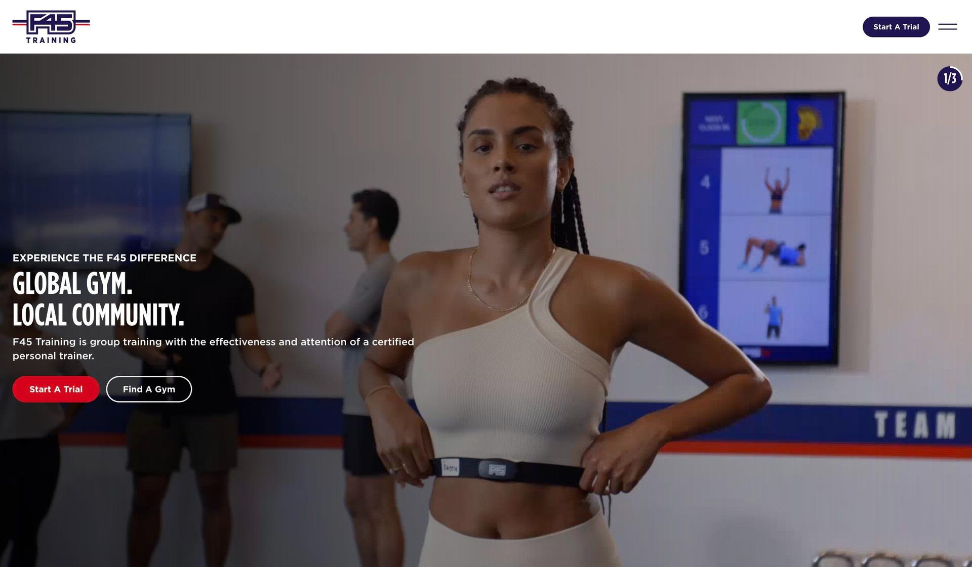 F45 Training-gym website design