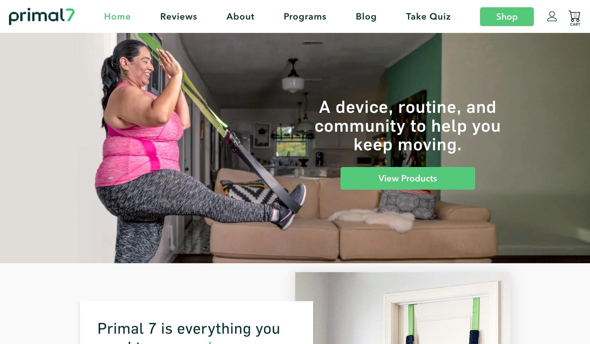 Primal 7 Movement-gym website design
