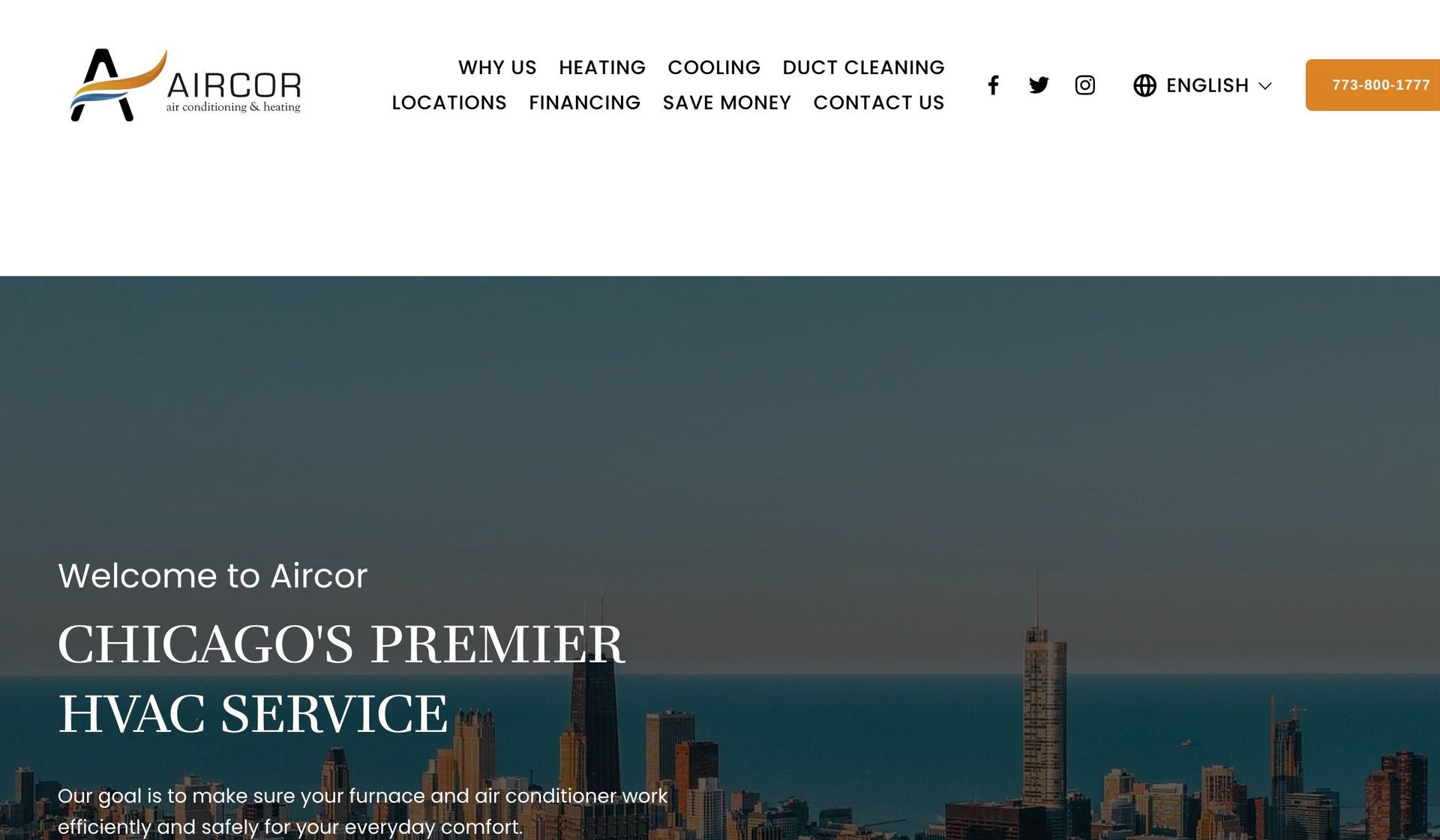 Aircor Heating Cooling-hvac websites