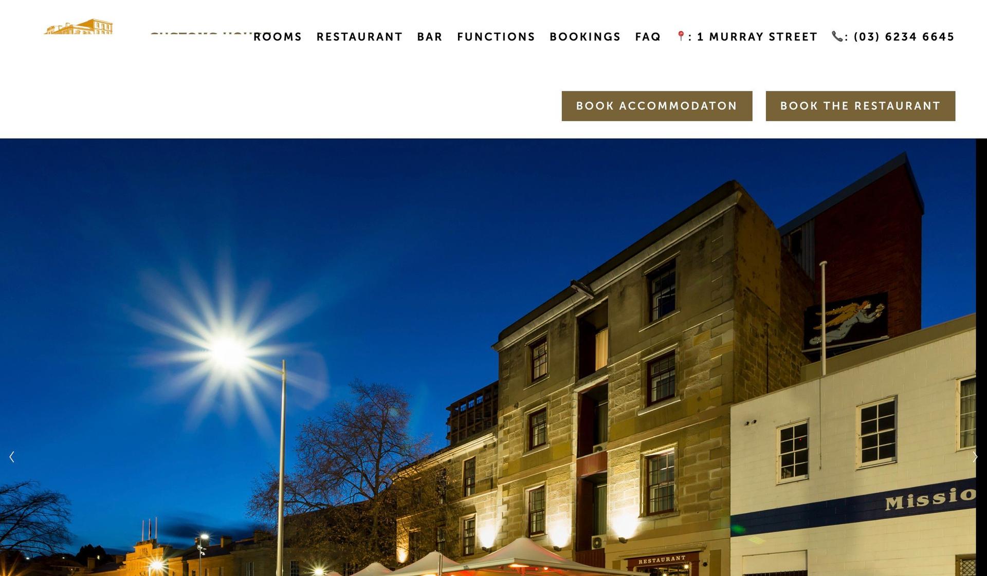 Customs House Hotel-hotel website examples