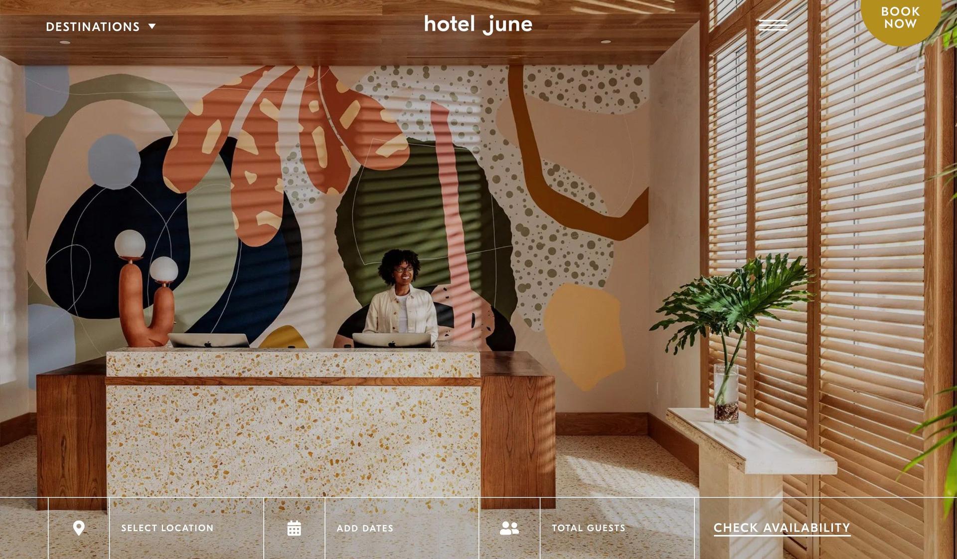 Hotel June-hotel website examples