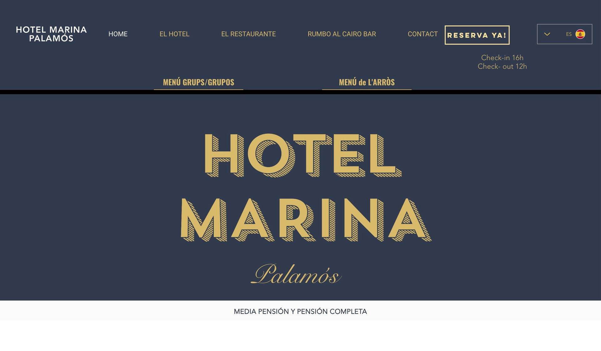 Hotel Marina Palamos-hotel website examples