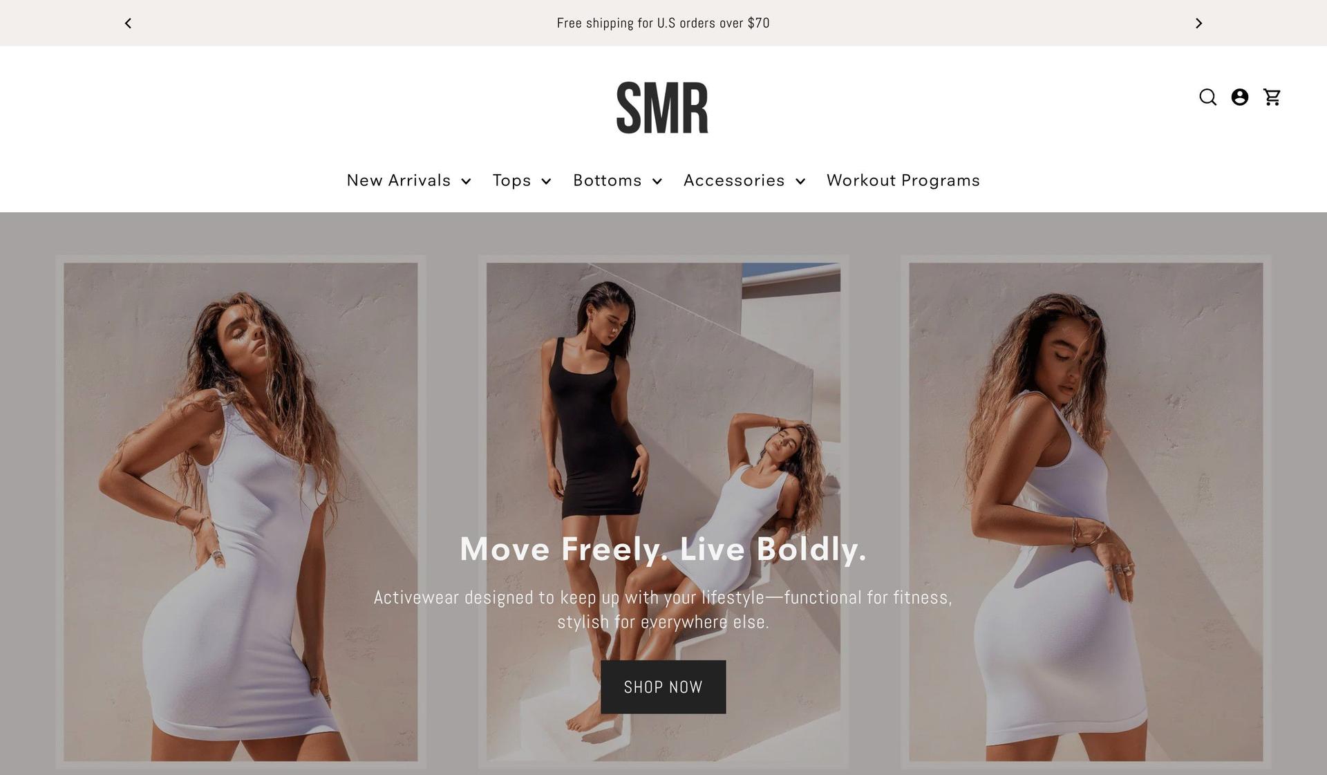 Sommer Ray's Shop-influencer website examples
