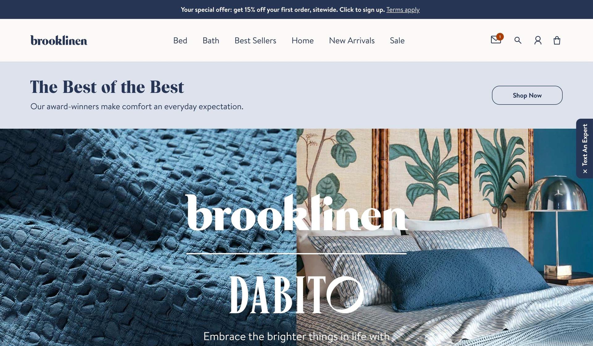 Brooklinen-shopify dropshipping store examples