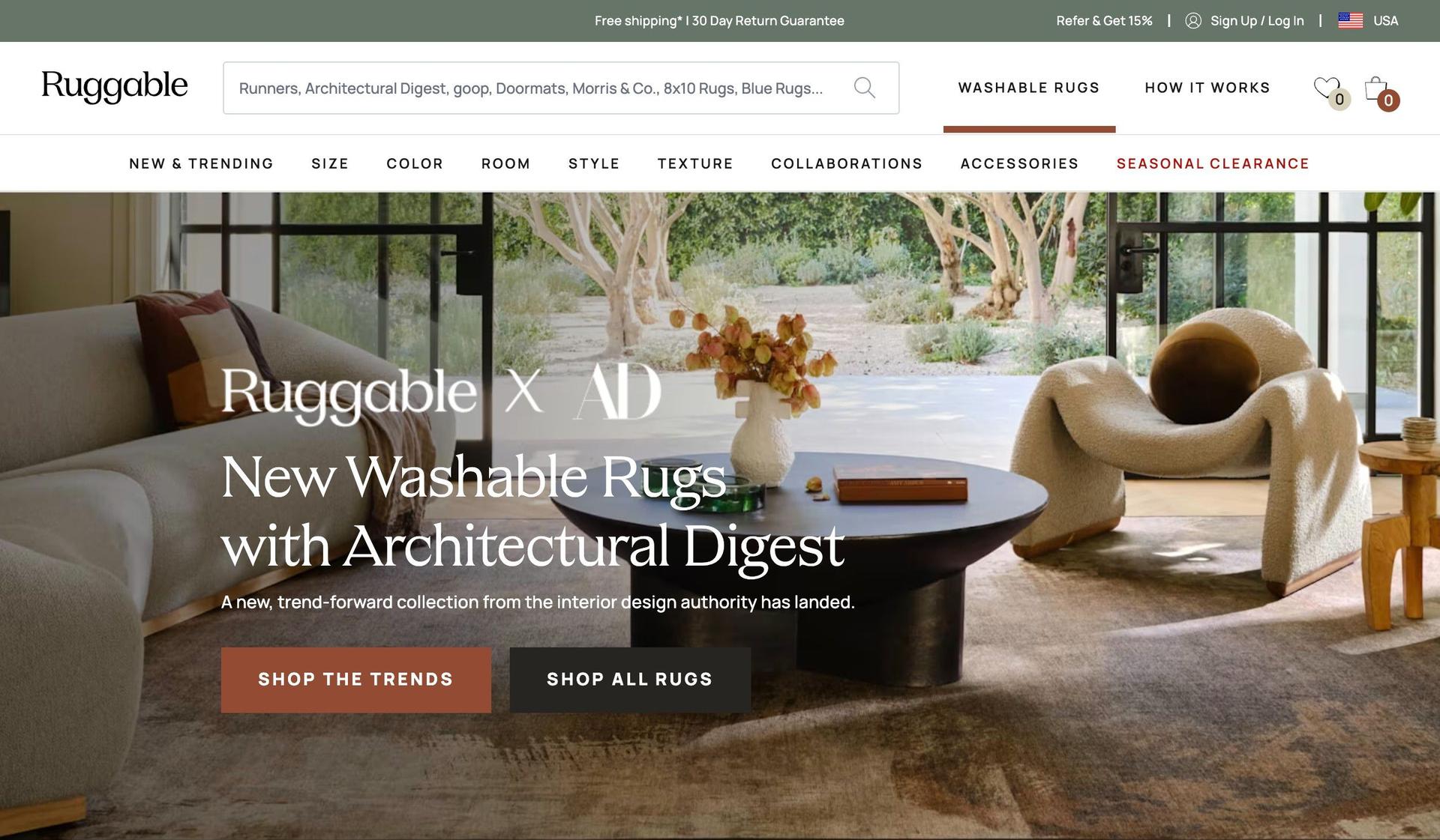 Ruggable-shopify dropshipping store examples