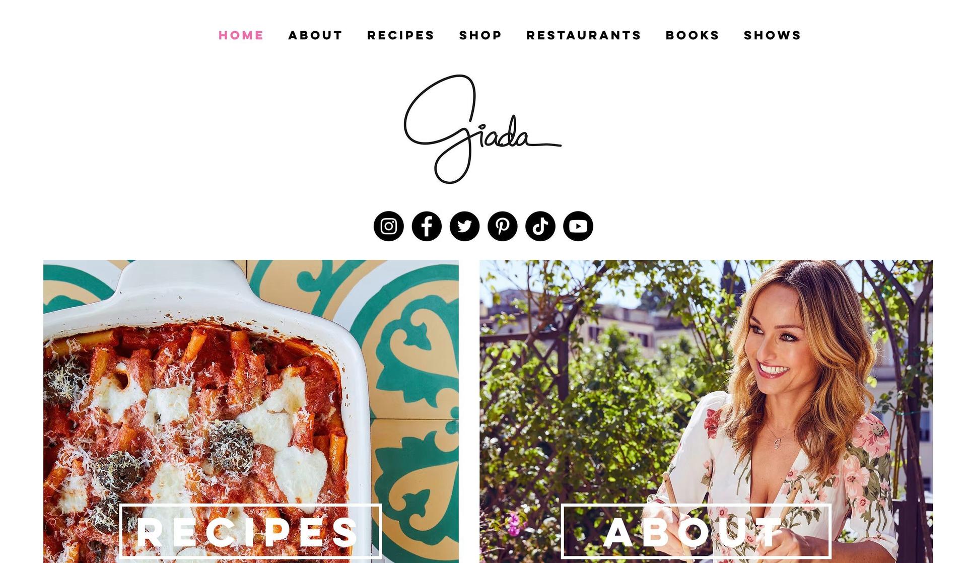 Giada De Laurentiis-personal website examples