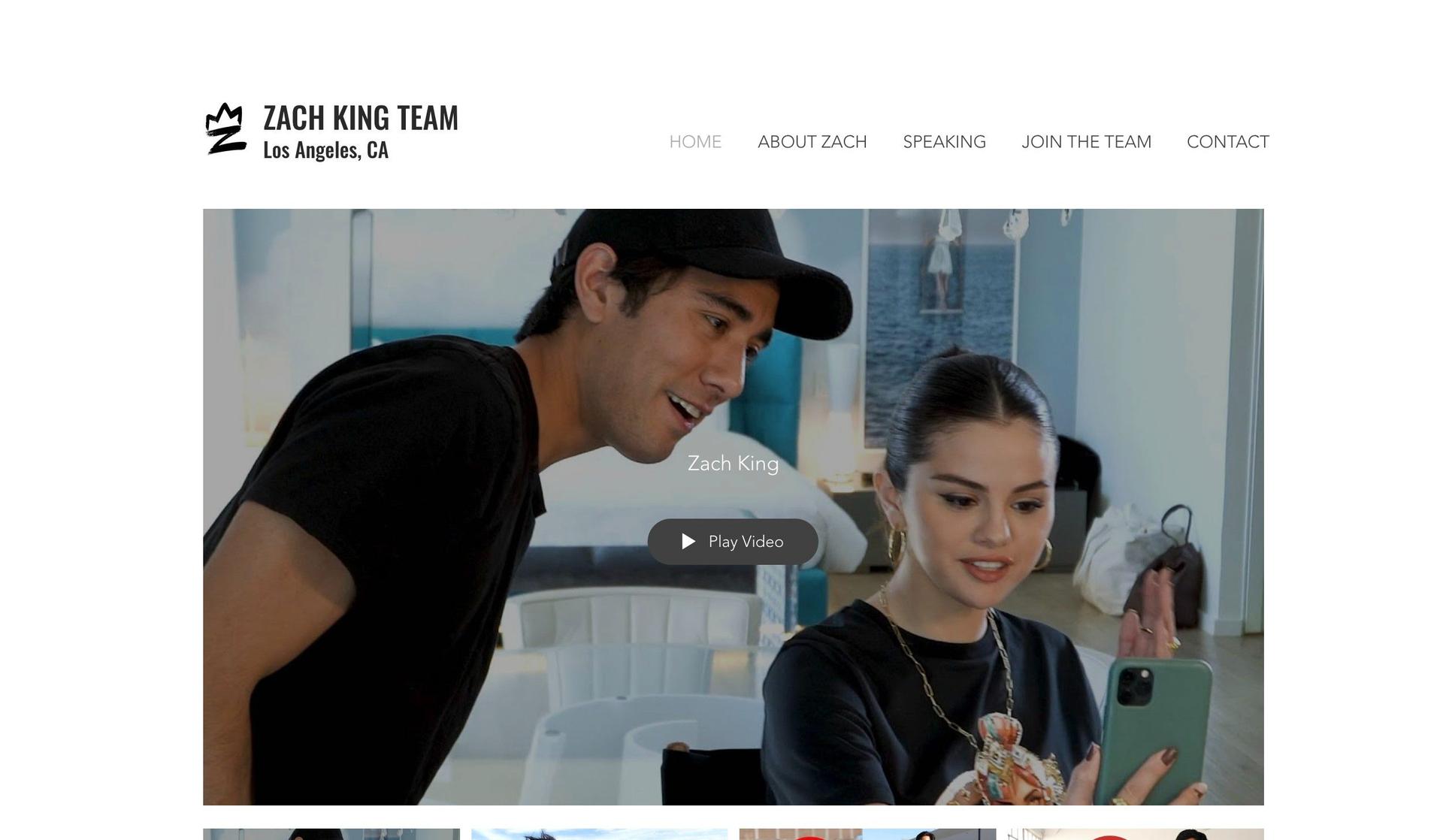Zach King-influencer website examples