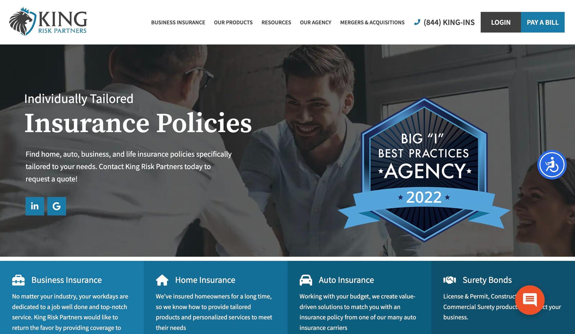 King Insurance-insurance agent websites