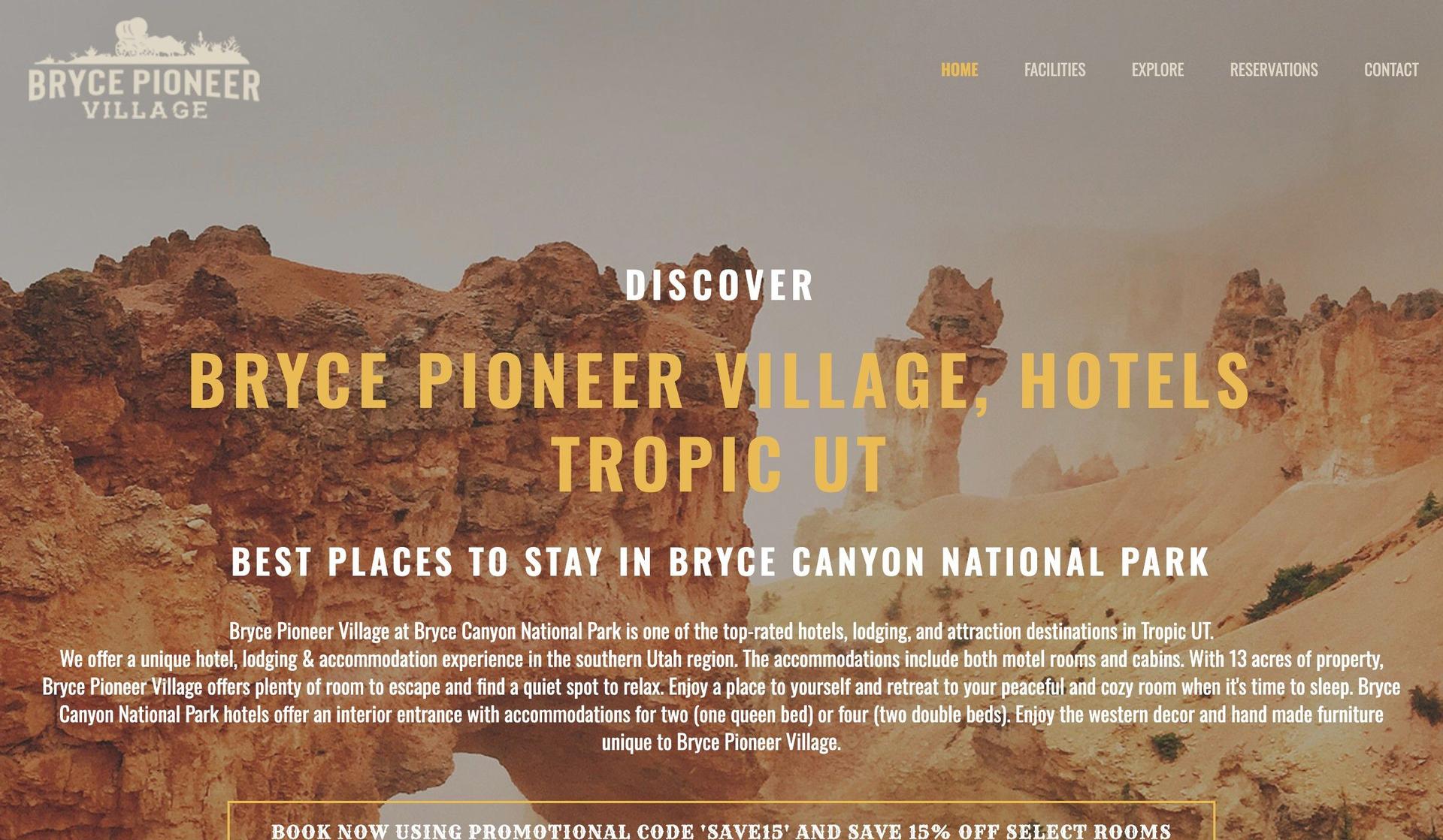 Bryce Pioneer Village-jimdo websites